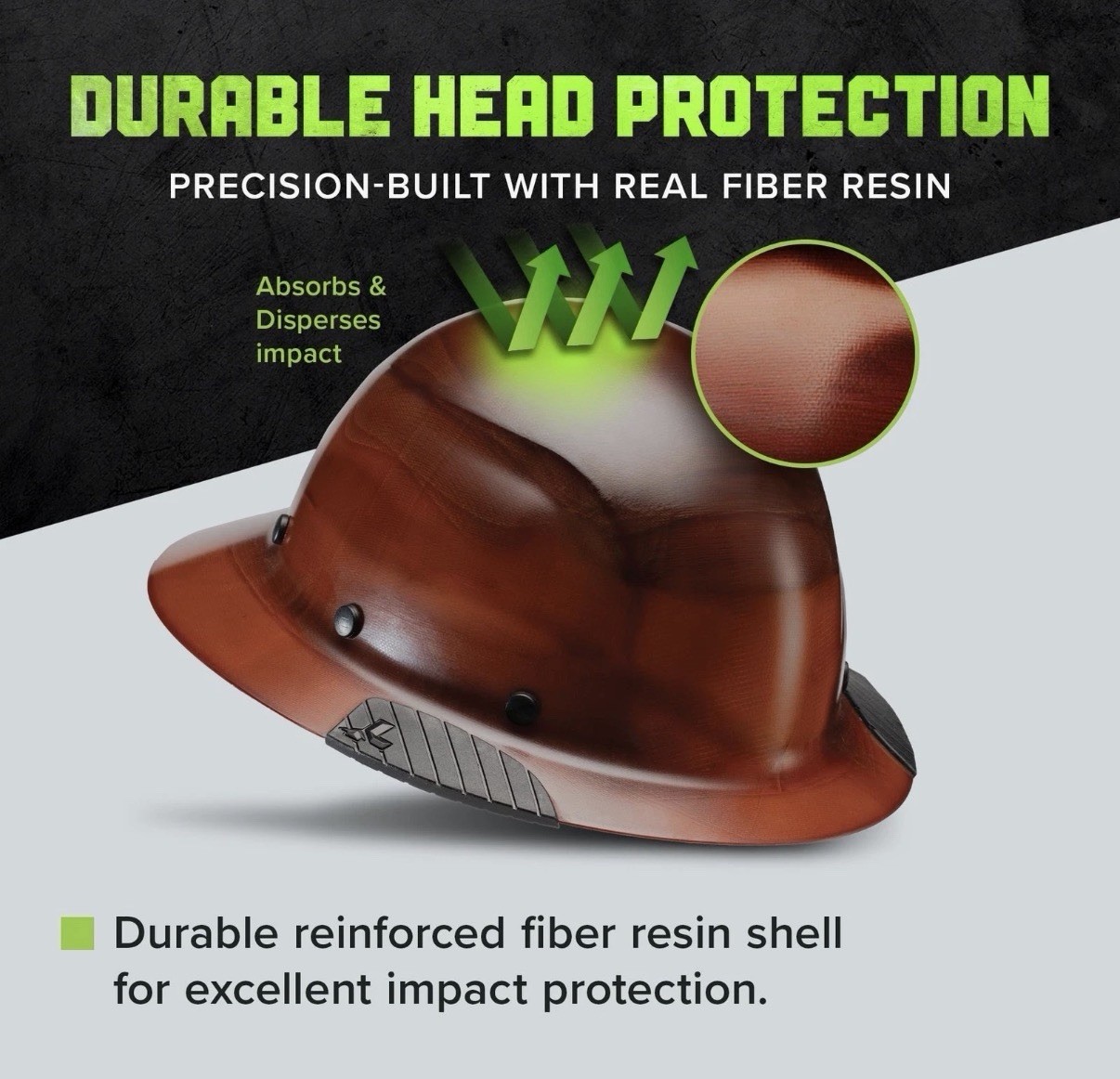 LIFT SAFETY Dax Fiber Resin Full Brim Safety Helmet | 6 One Size, Natural