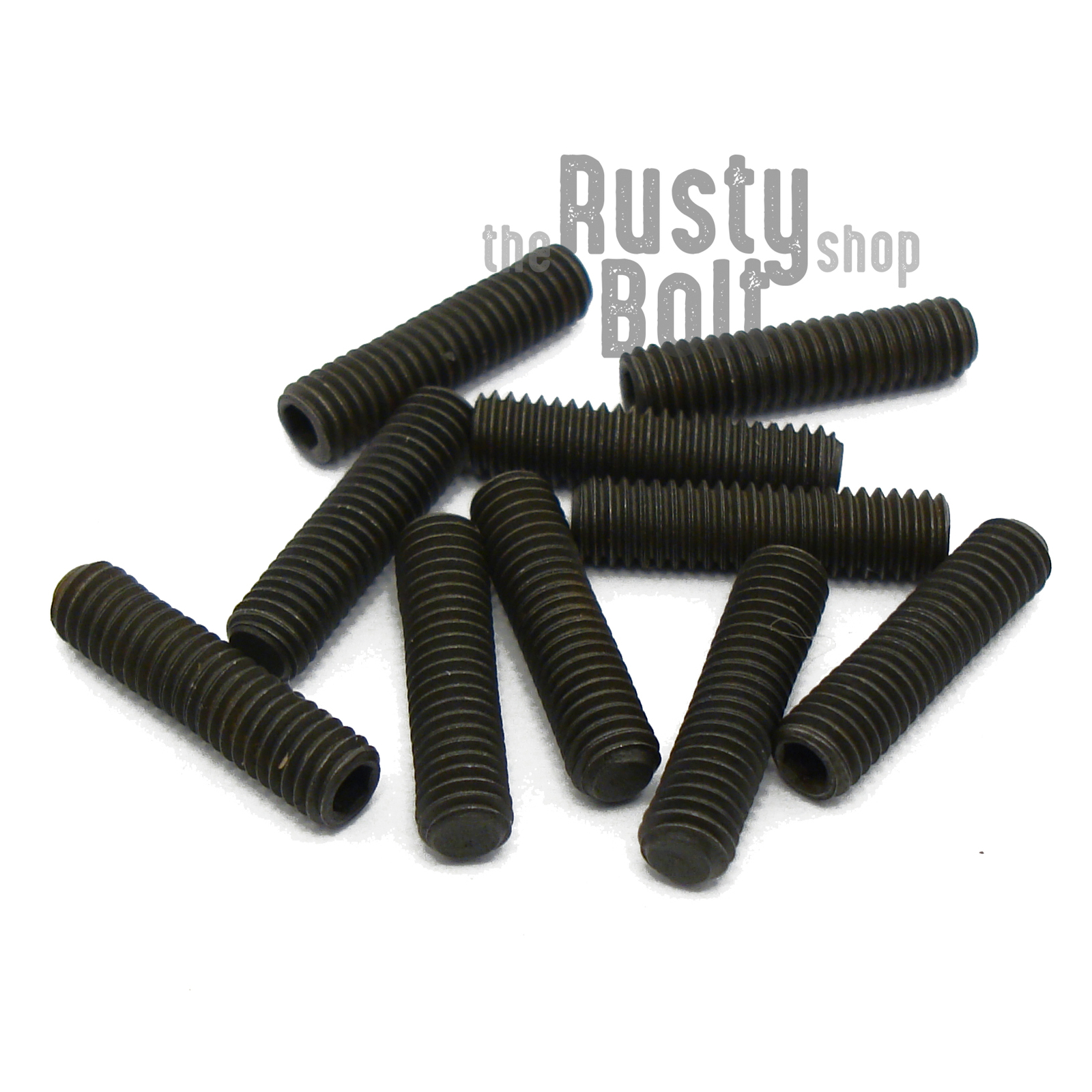 M3 x 12mm, Socket Set Screw Flat Point, 45H Steel, Black Oxide