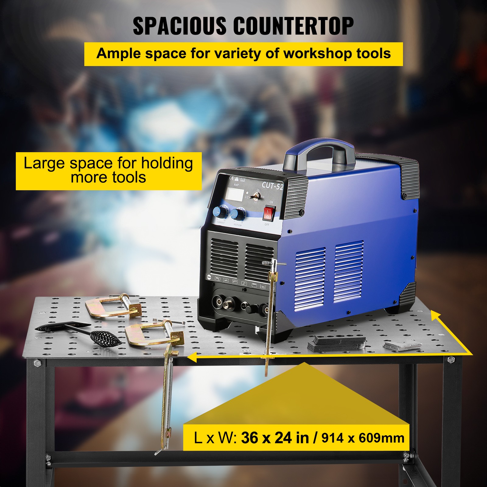 Welding Table 36″x24″ 800LBS Welding Workbench Table with Multiple Fixture Holes