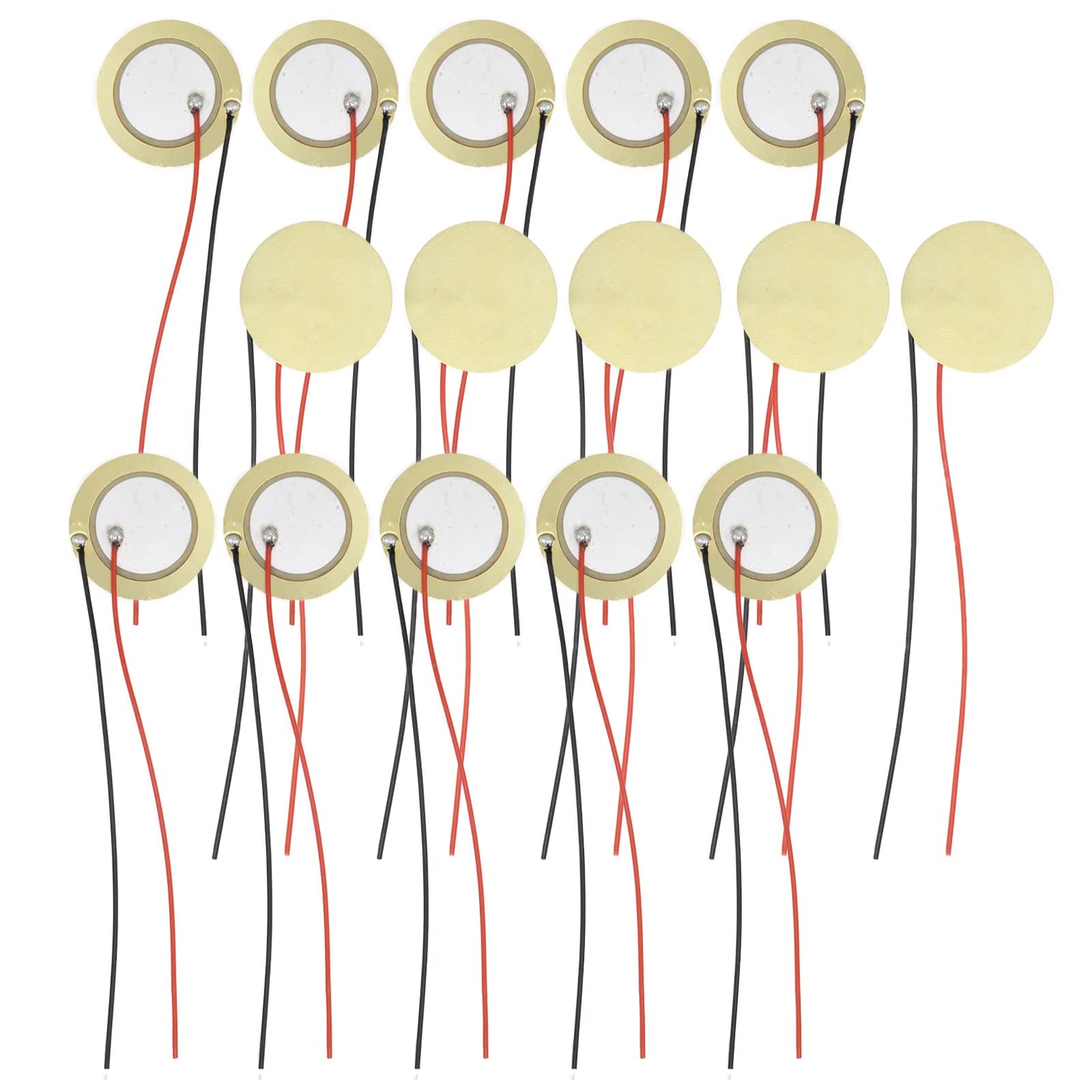 Pack of 15 Piezo Disc, 27Mm Piezo Discs Transducer with 3.94Inch Leads, Acoustic