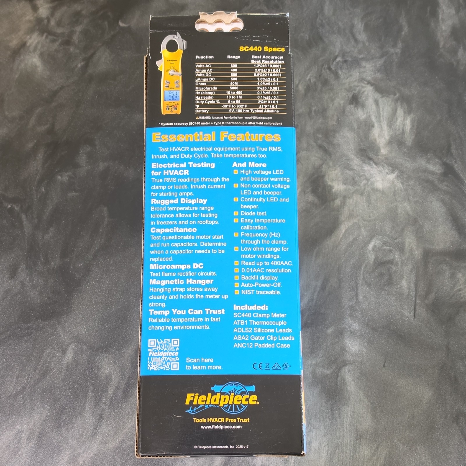 Fieldpiece SC440 True RMS Clamp Meter 400A CAT III 600V Dual Display Temp