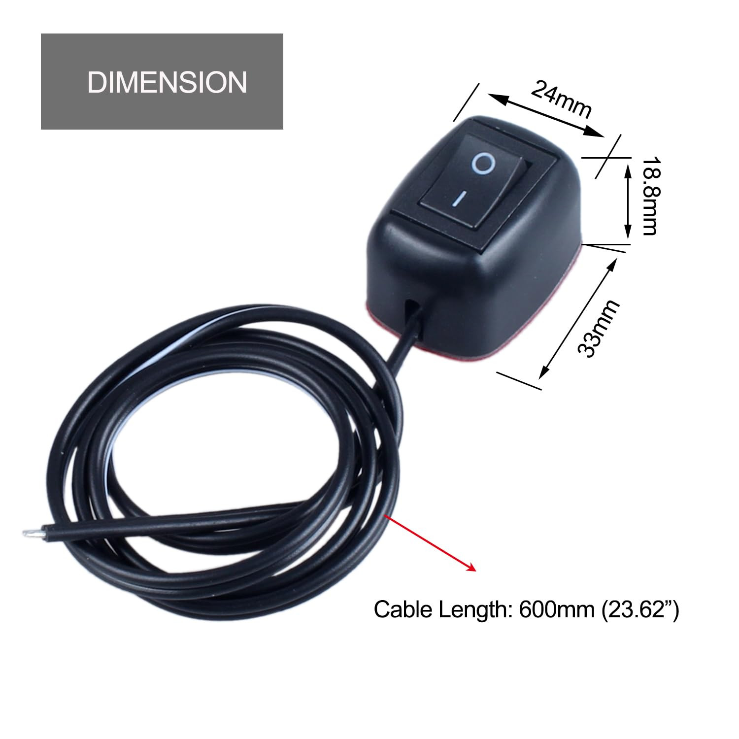Paste Type Inline Rocker Switch on off 250V 12VDC SPST Surface Mount Toggle