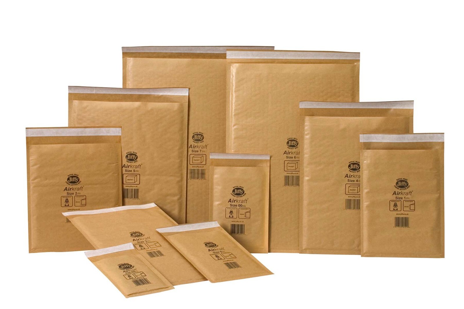 GENUINE JIFFY AIRKAFT GOLD PADDED BUBBLE ENVELOPES BAGS *ALL SIZES/QTY’S*