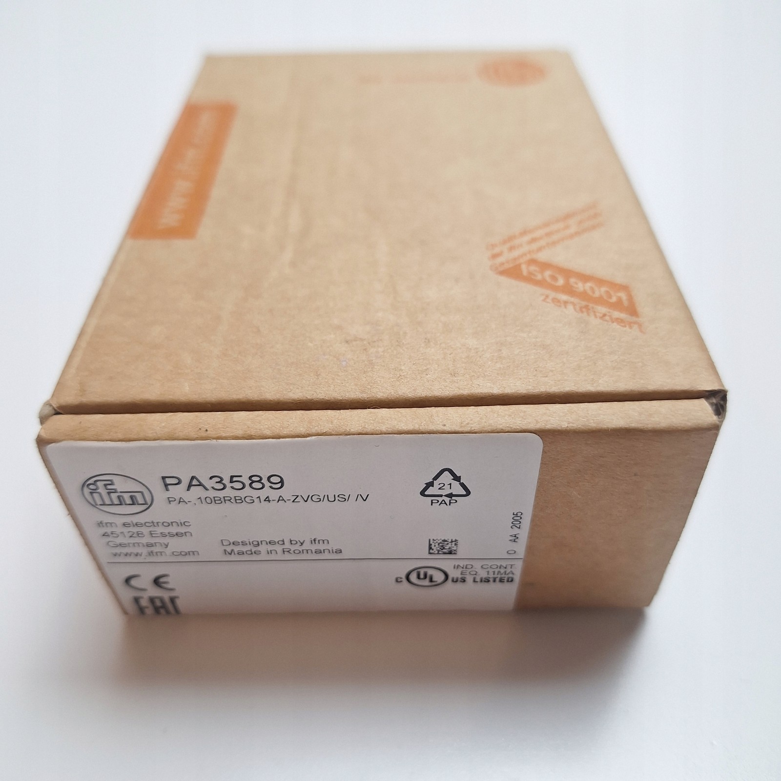 IFM PA3589 Industrial Ceramic Pressure Transmitter 0–0.1 bar G1/4 4–20 mA