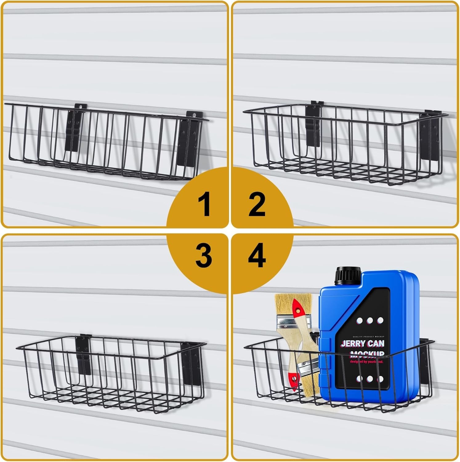 Heavy-Duty Slatwall Baskets & Hooks Slatwall Accessories Standard Slatwall