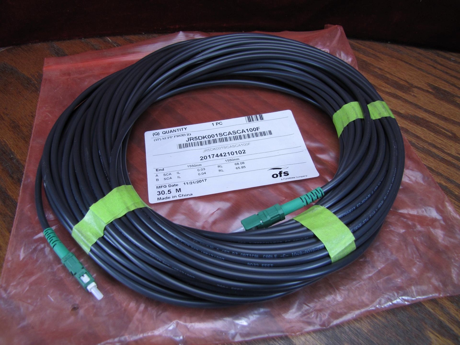 OFS 30.5m Fiber Optic Cable JR5DK001SCASCA100F