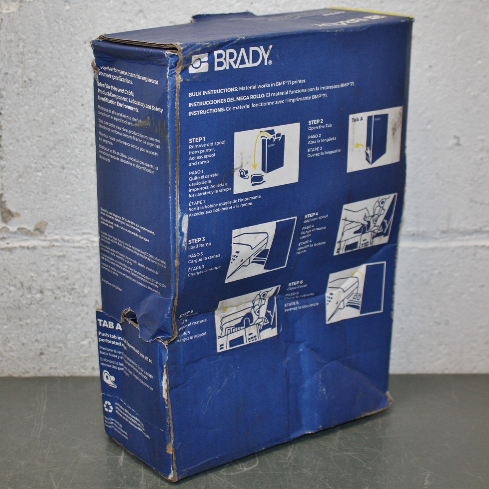 Brady Continuous Label Roll in Box BM71C-2000-584-WT, 2″ x 75ft, Reflective Tape