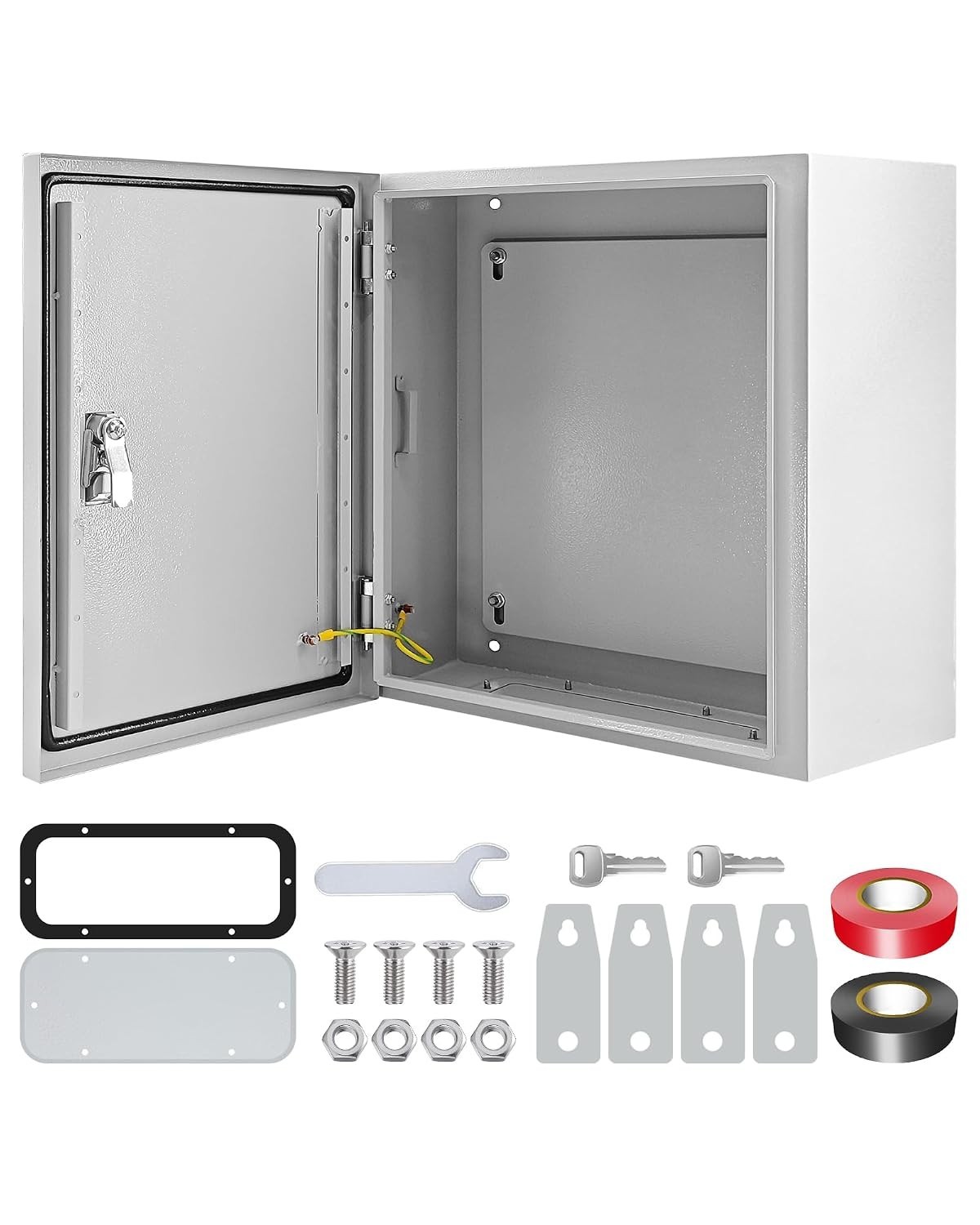 Secure 20x20x8» Junction Box with Lock | NEMA 4X Steel Design, Indoor/Outdoor