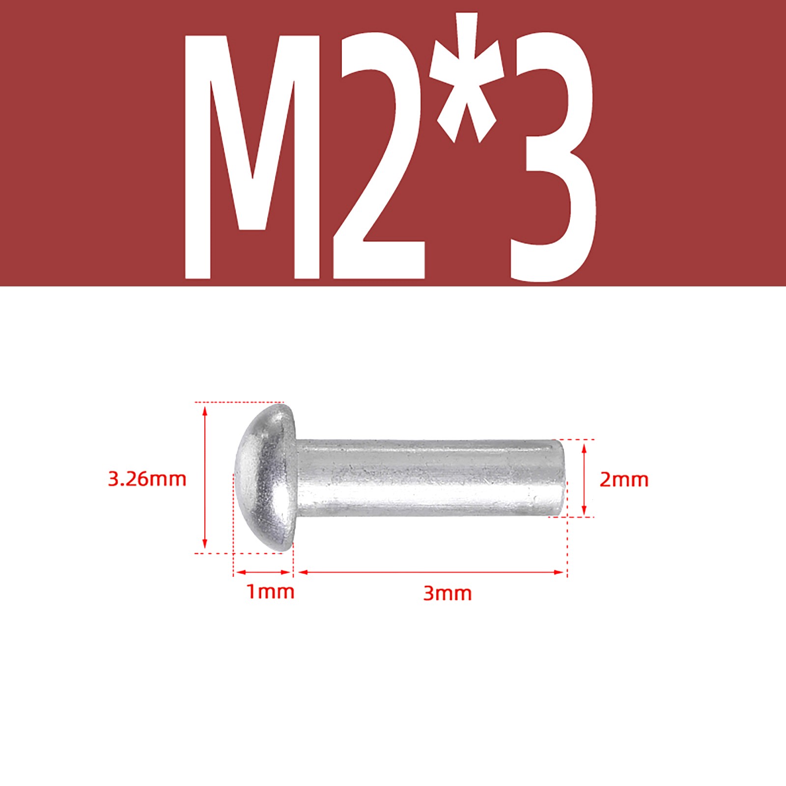 Solid Aluminium Round Head Rivets DIN 660 M2 M3 M4 M5 M6 M8