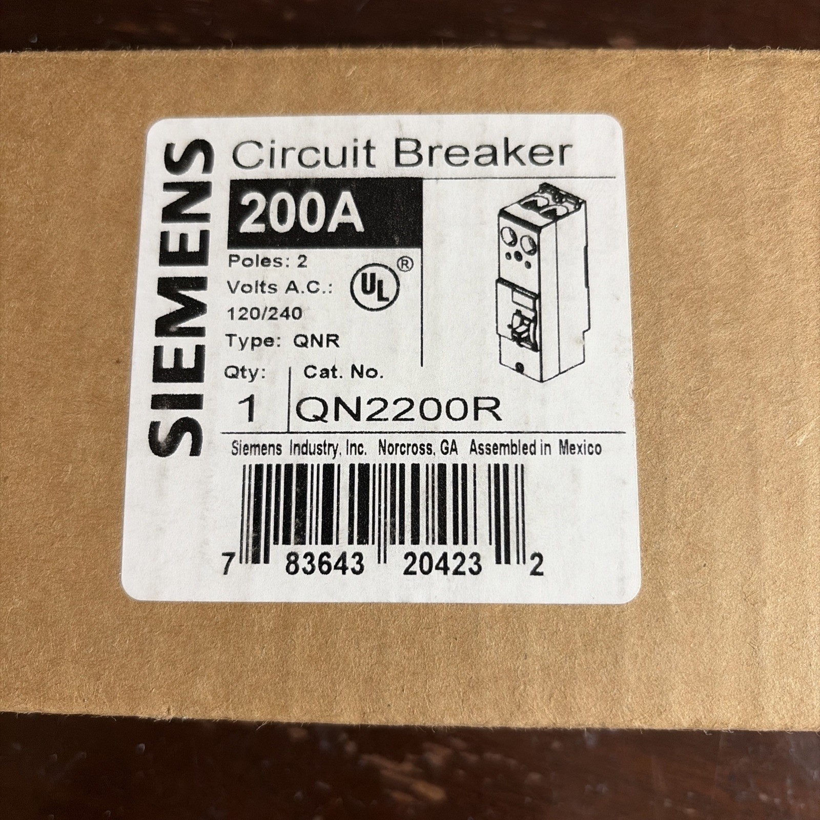 Siemens QN2200R 200-Amp 2 Pole 240-Volt Circuit Breaker