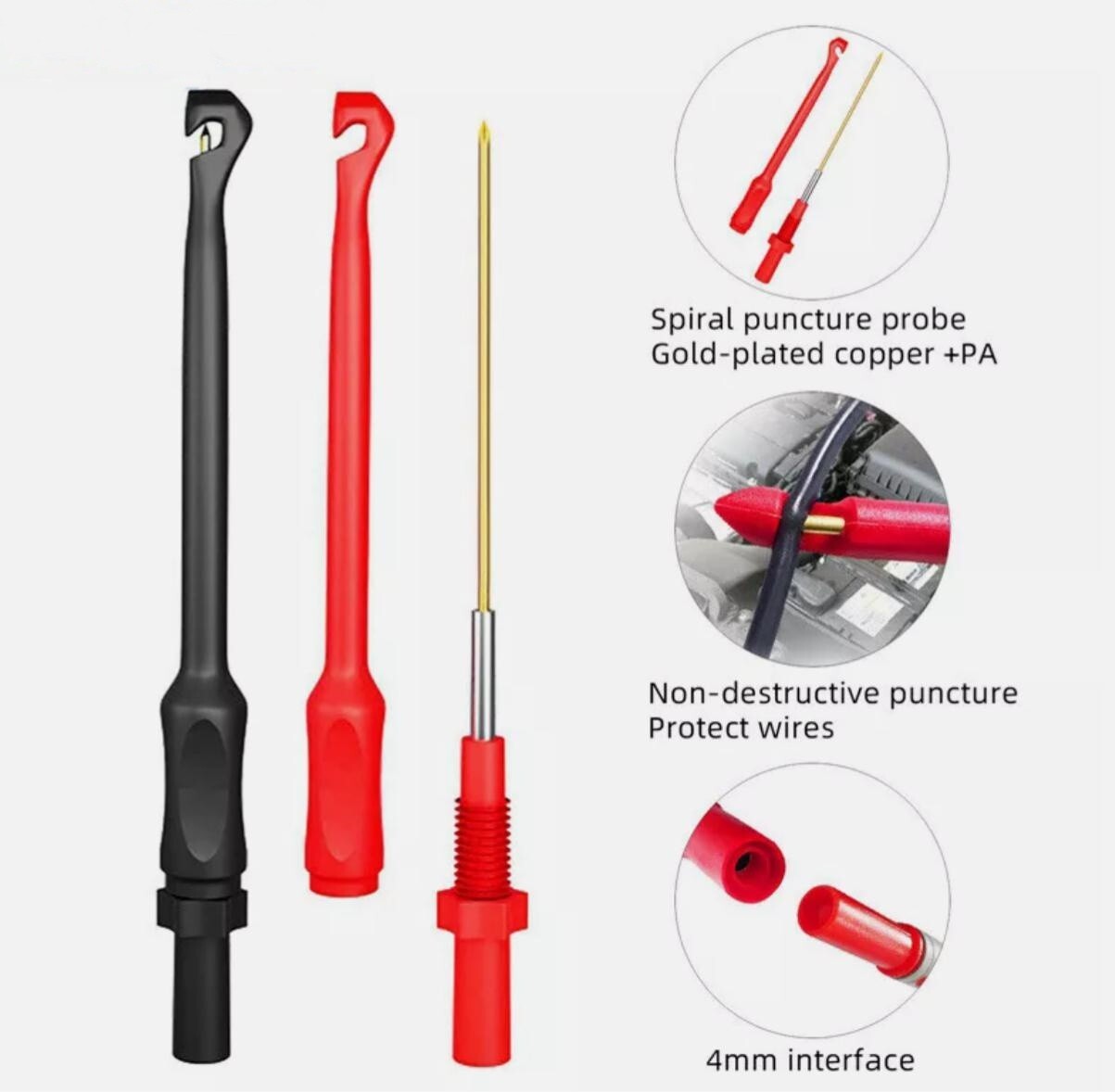 Automotive Test Leads Kit Puncture Probes + Soft Case for FLUKE Multimeter