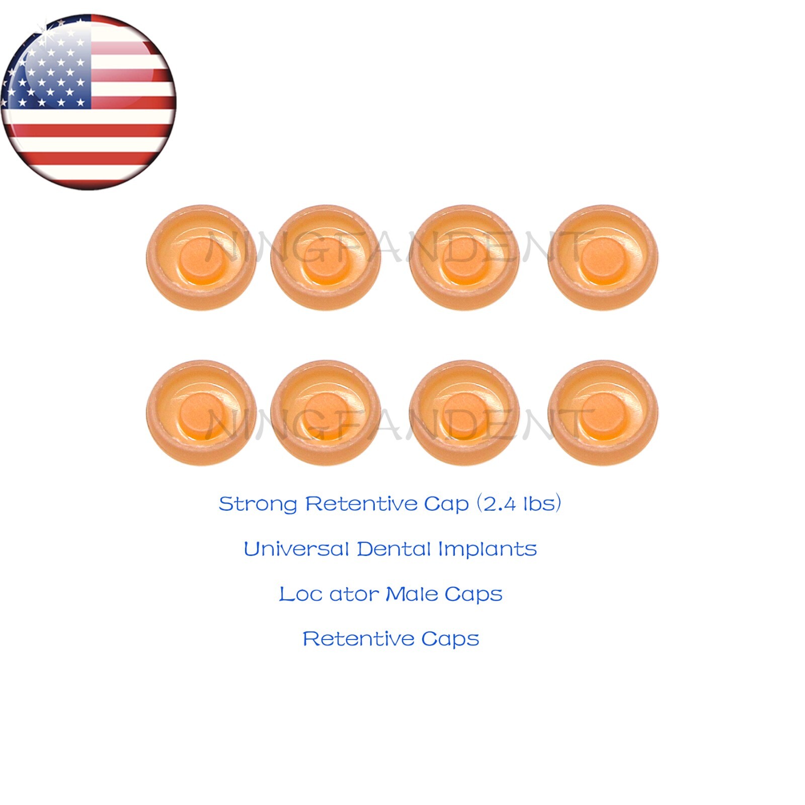 US Dental Locator Overdenture Abutment Retention Cap Male caps Inserts set