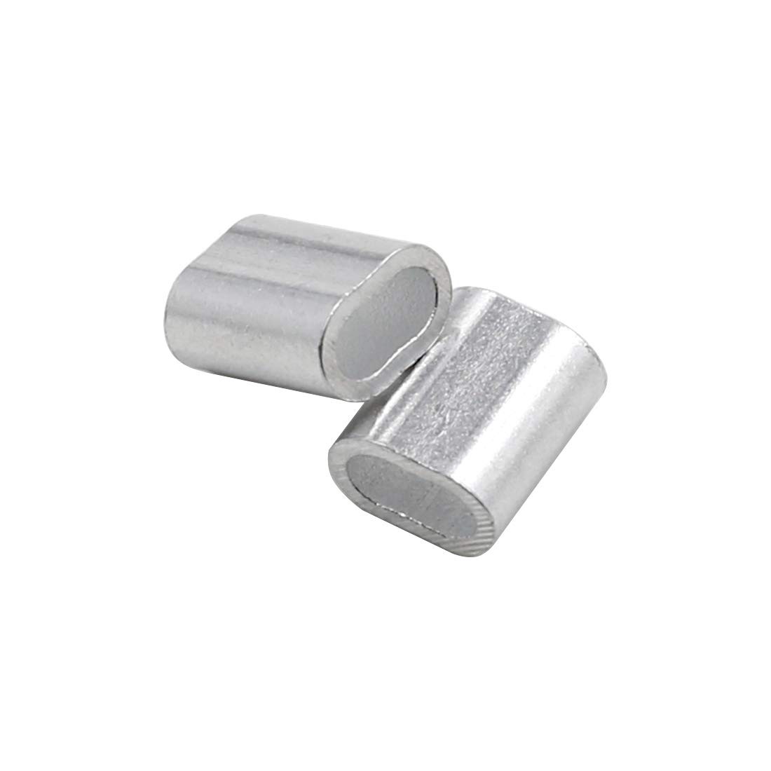 100pcs 3/32 Inch Wire Rope Sleeves Aluminum Clip Fittings Cable Crimps