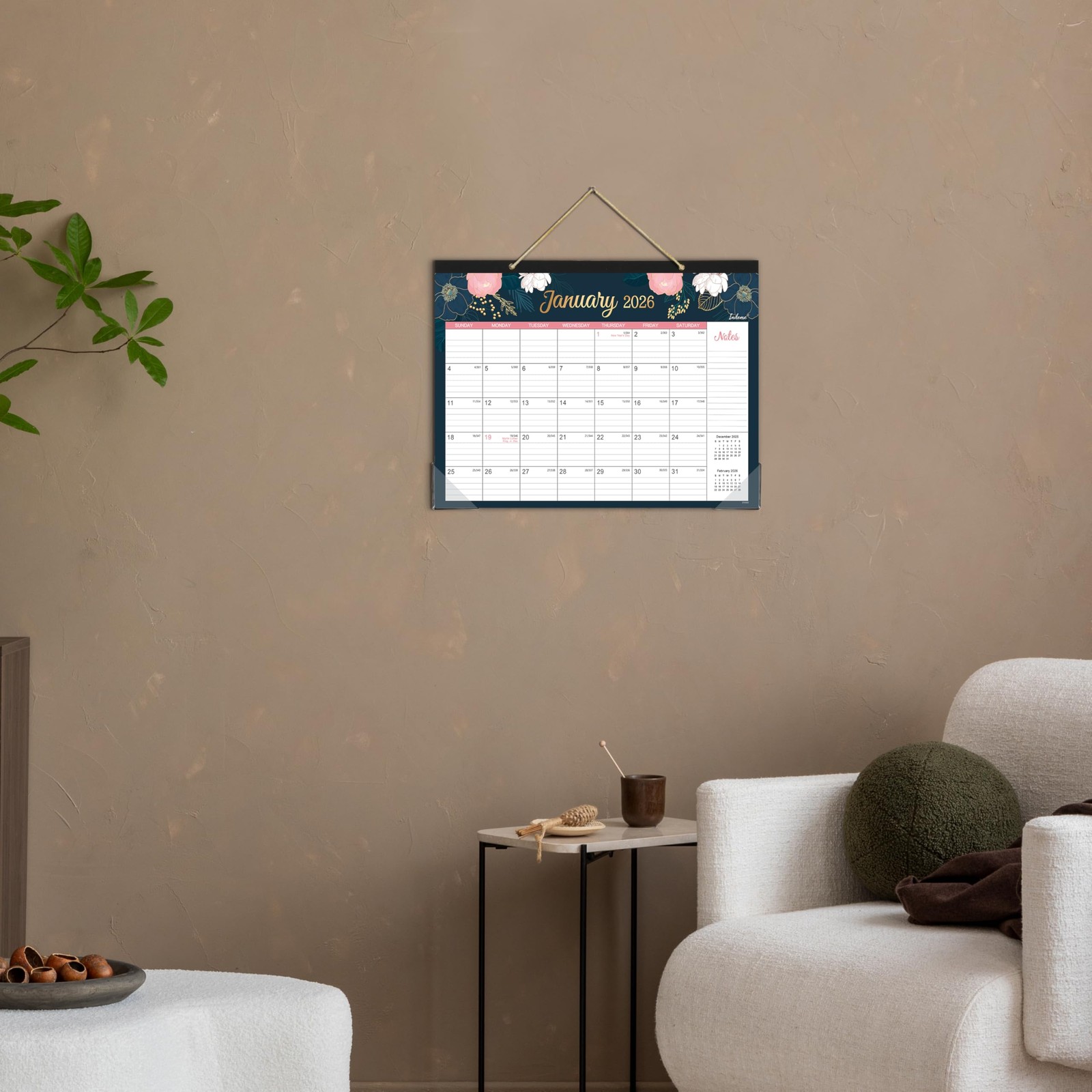 2026 Desk Wall Calendar Jan Dec 12 Months 15×12 Inch Planner Corner Protectors
