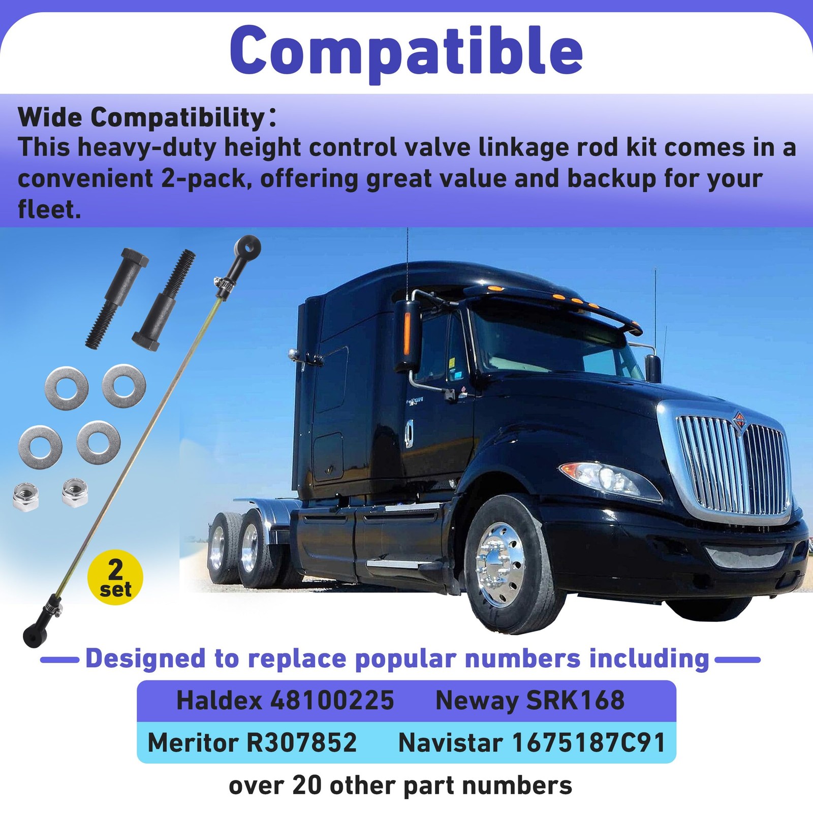 2-Pack Height Control Valve Adjustable Linkage Rod Kit 13.5-19.5″,Compatible …