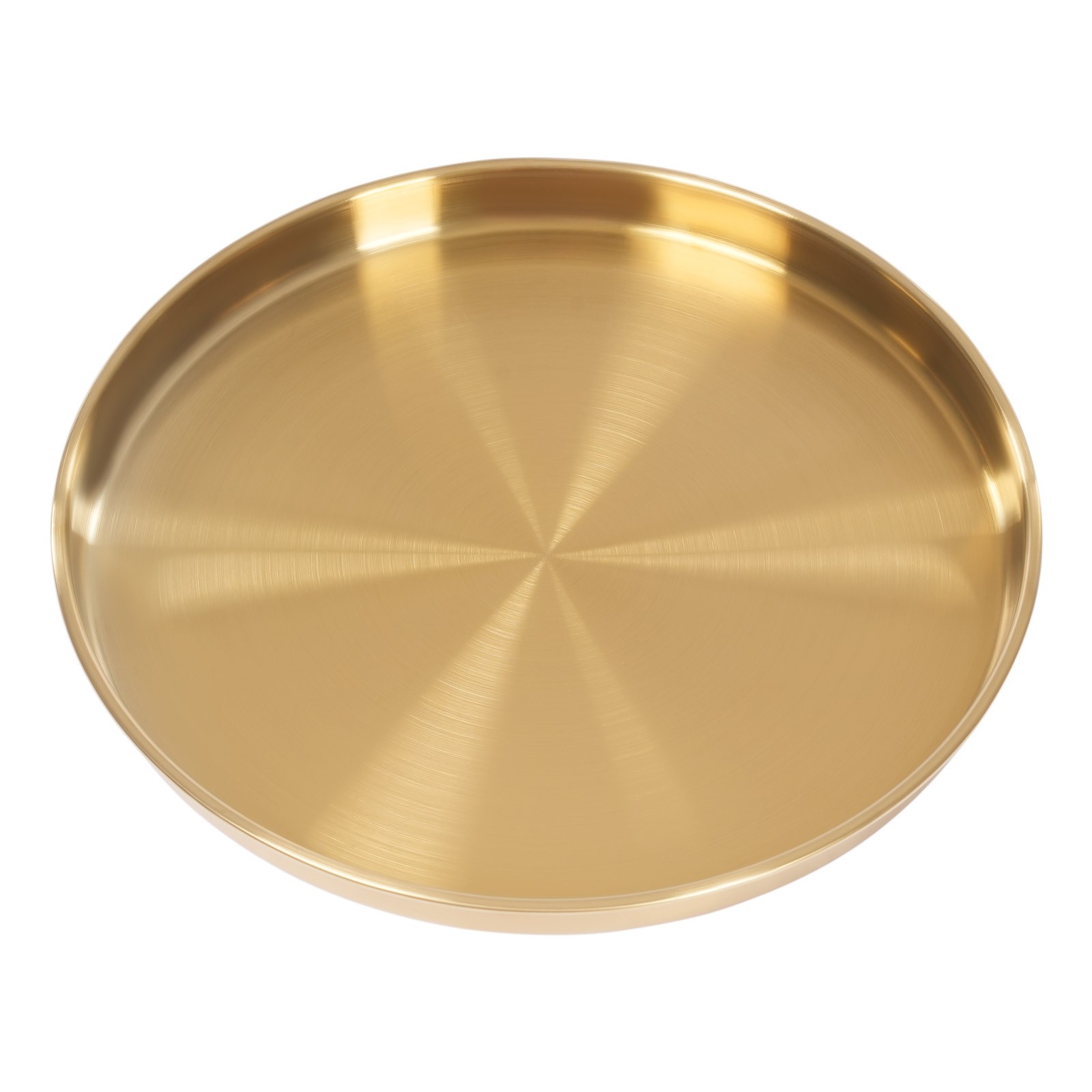 6Pcs Round Serving Trays Stainless Steel Table Tray Gold Decorative Tray