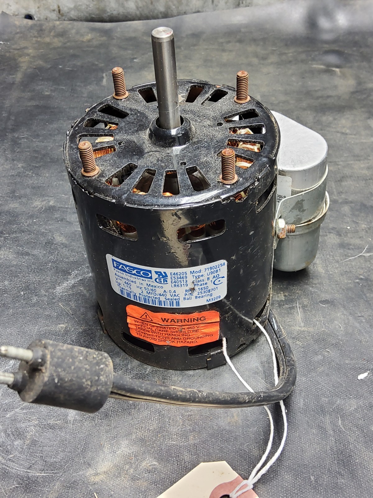 Fasco Type U90B1 fan motor 1/15 Horsepower