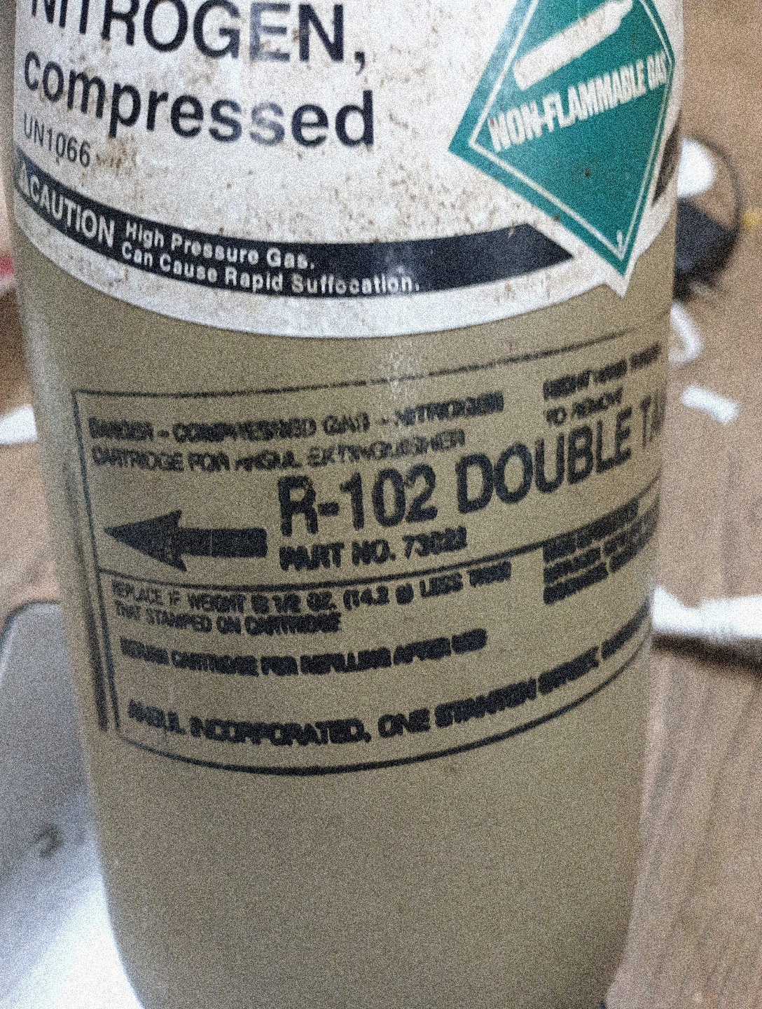 Ansul Model Number # R-102 Nitrogen Double Tank Cartridge [73022]