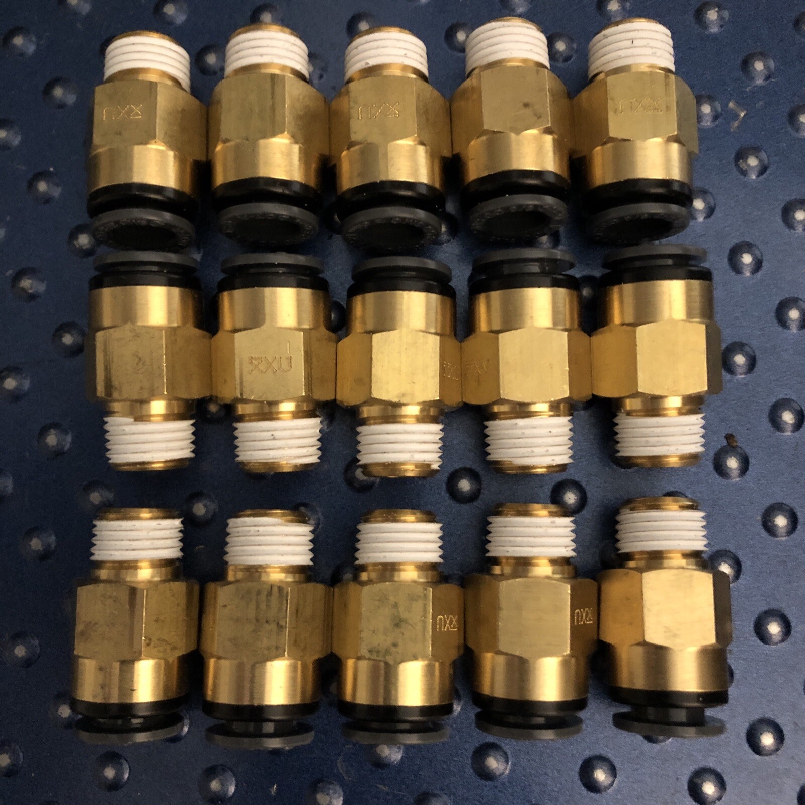 (Qty 15) 3/8″ x 1/4″ SMC Brass Male Connectors Adapter MNPT x PUSH KV2H11-35S
