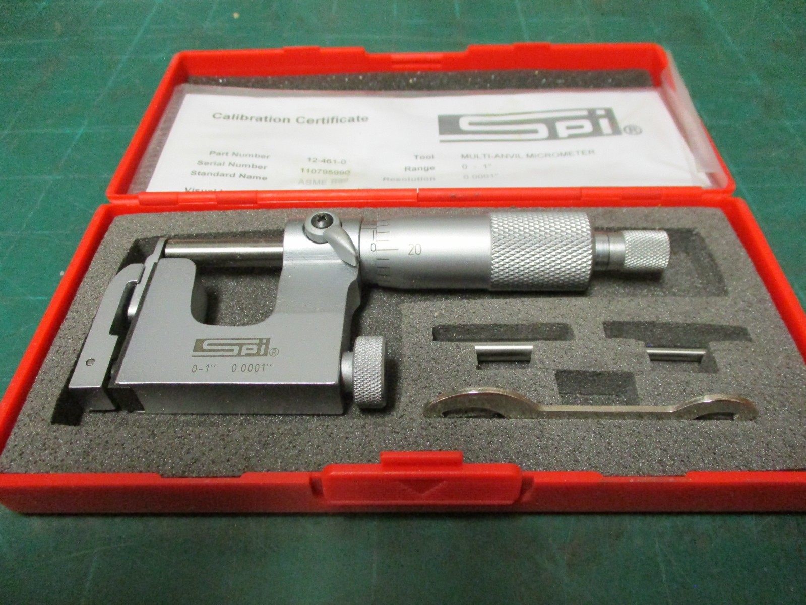 MACHINIST TOOLS * SPI * ANVIL MICROMETER * 12-461-0 * 0.0001 * 0-1