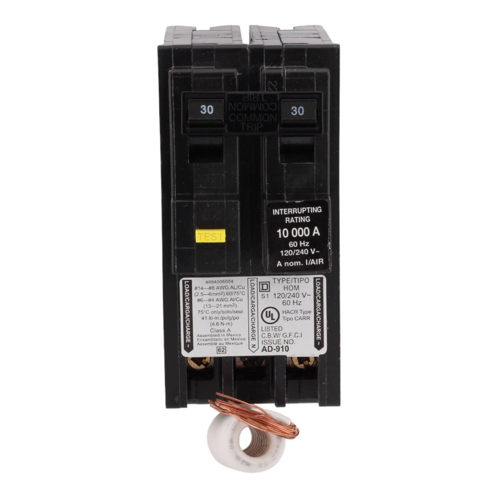 NEW Square D HOM230GFI GFCI Ground Fault Circuit Breaker 120/240 Volt 2P 30A