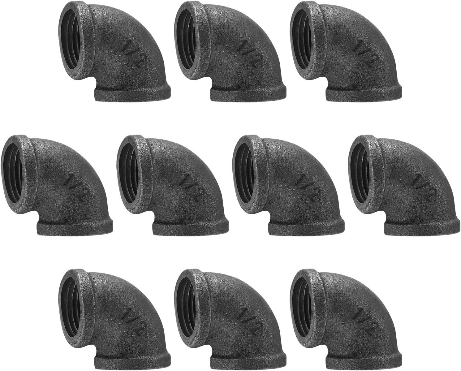 1/2″ Gray Threaded Cast Malleable Iron Elbow for DIY Plumbing Decor