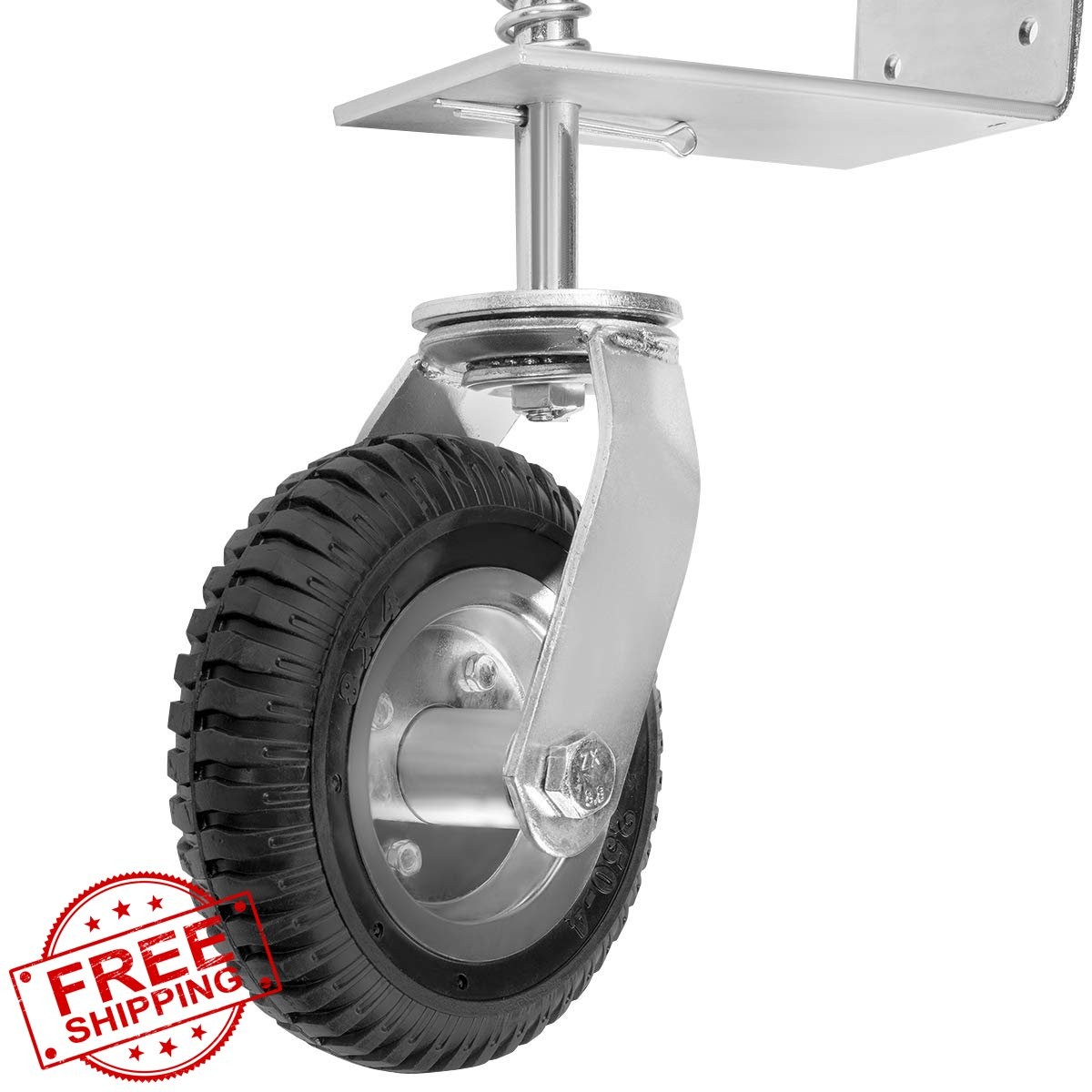 Stark USA Silver Flat-Free Gate Caster Wheel 8″