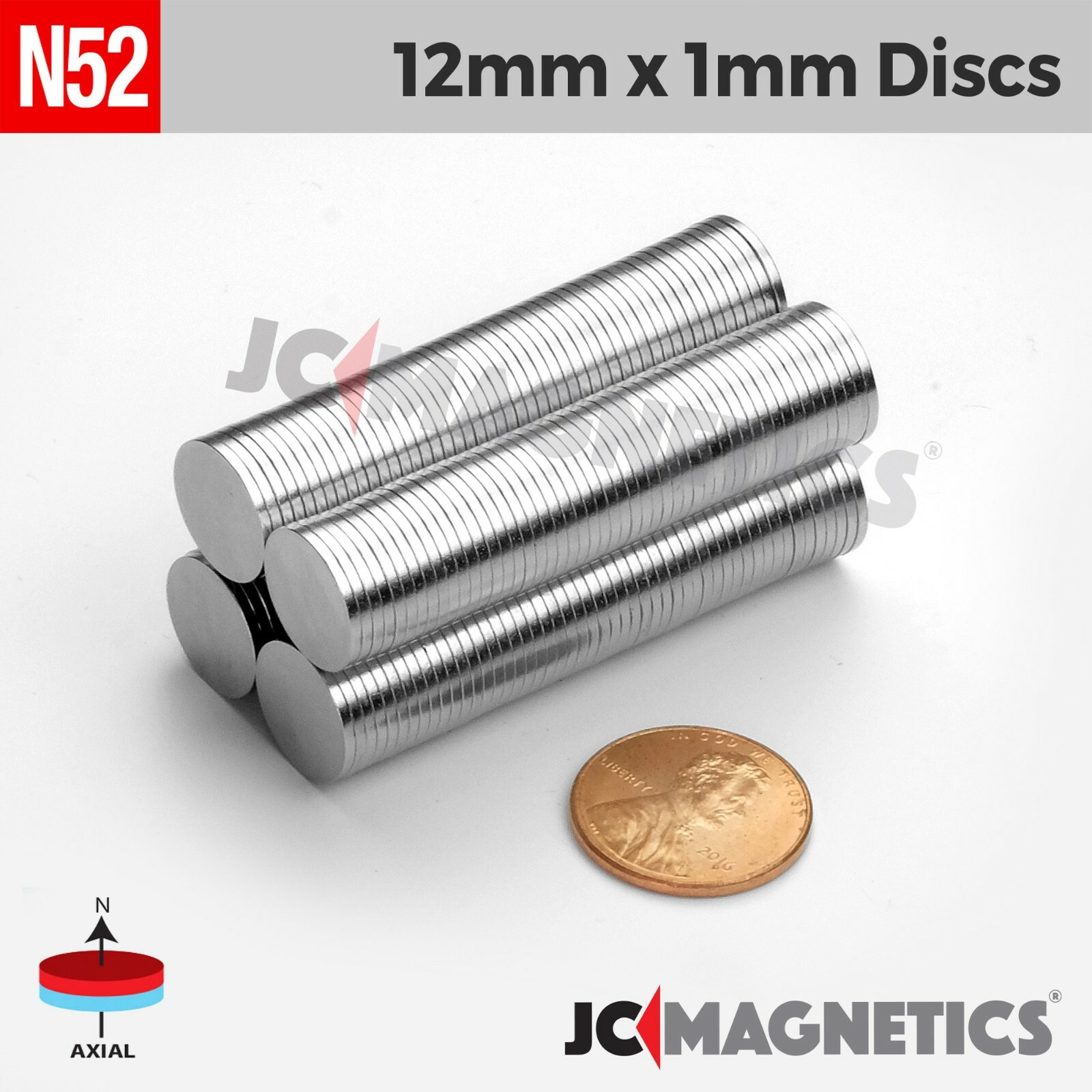 12mm x 1mm 1/2″x 1/32″ N52 Strong Disc Rare Earth Neodymium thin Magnet 12x1mm