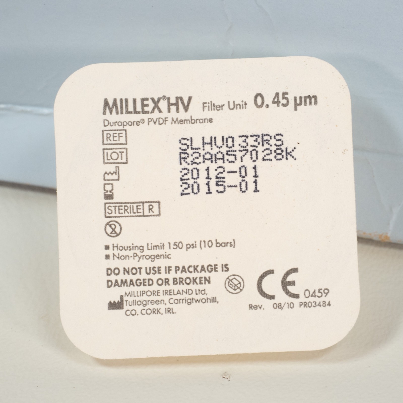 SYRINGE FILTERS – Millipore SLHV033RS Millex-HV PVDF 0.45μm 33mm – 47/BX