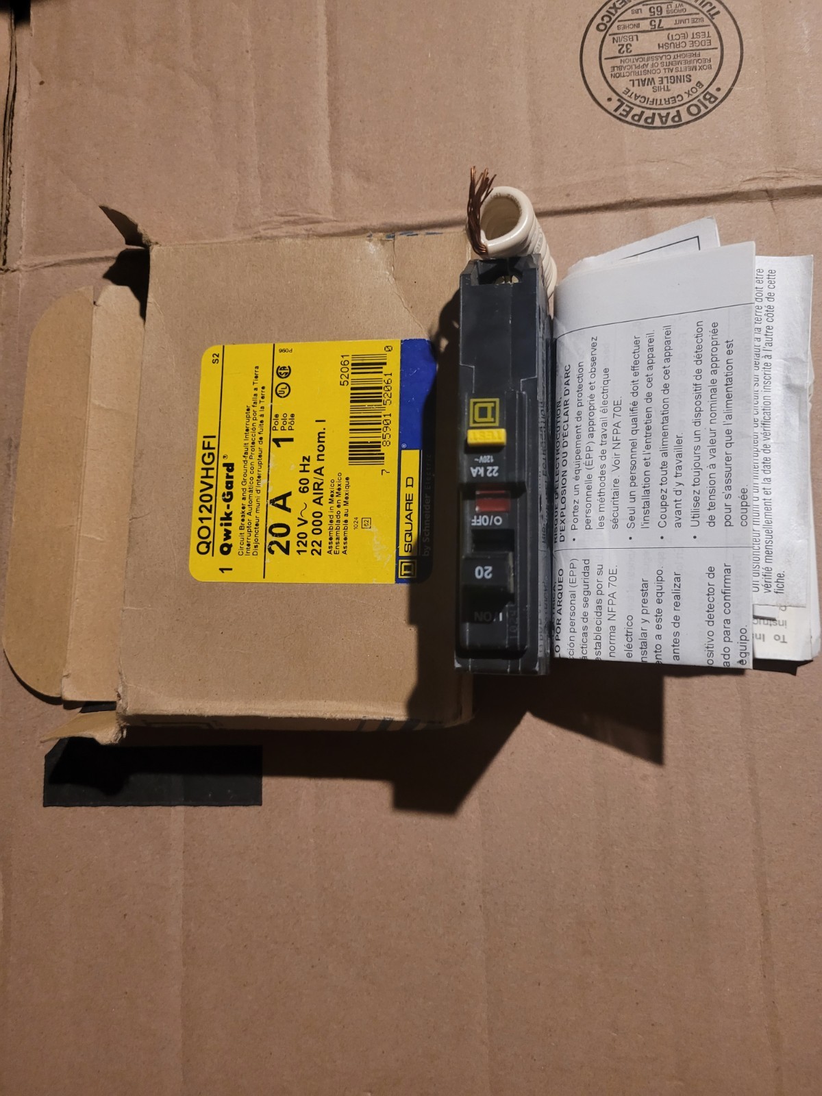 Square D QO120VHGFI Circuit Breaker