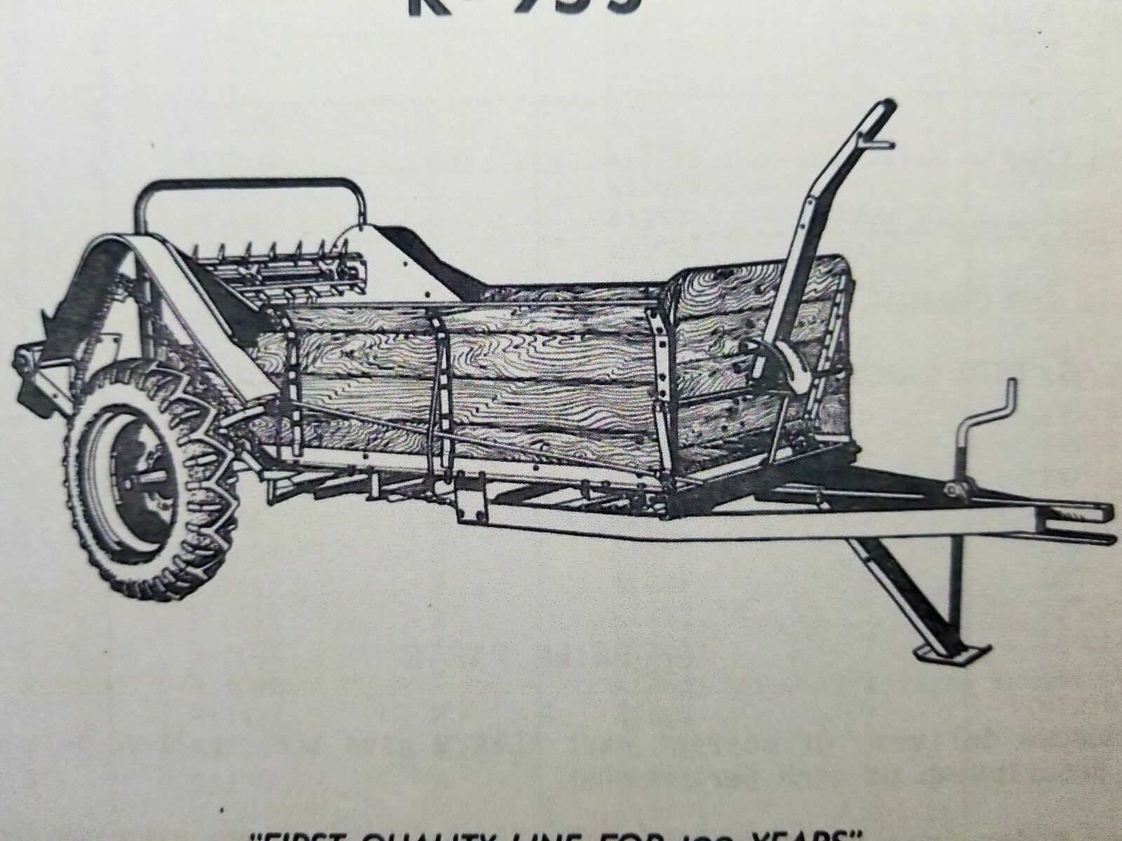 George White K-56 K-95S Manure Spreader Parts List Catalog Manual C-623N 7/56