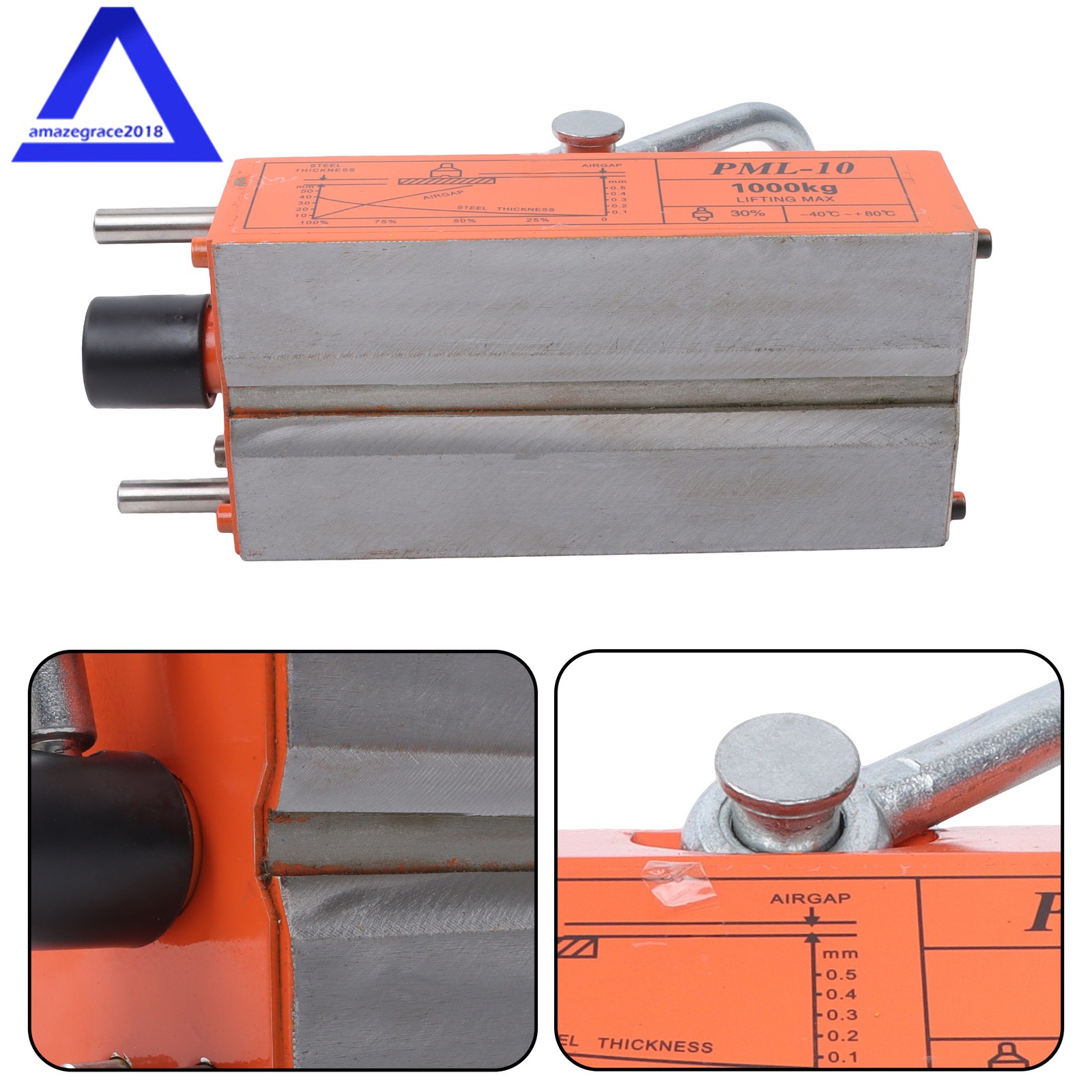 Magnetic Lifter Lifting Magnet 2200lbs/1000kg 2 Safety Factor Neodymium Hoist