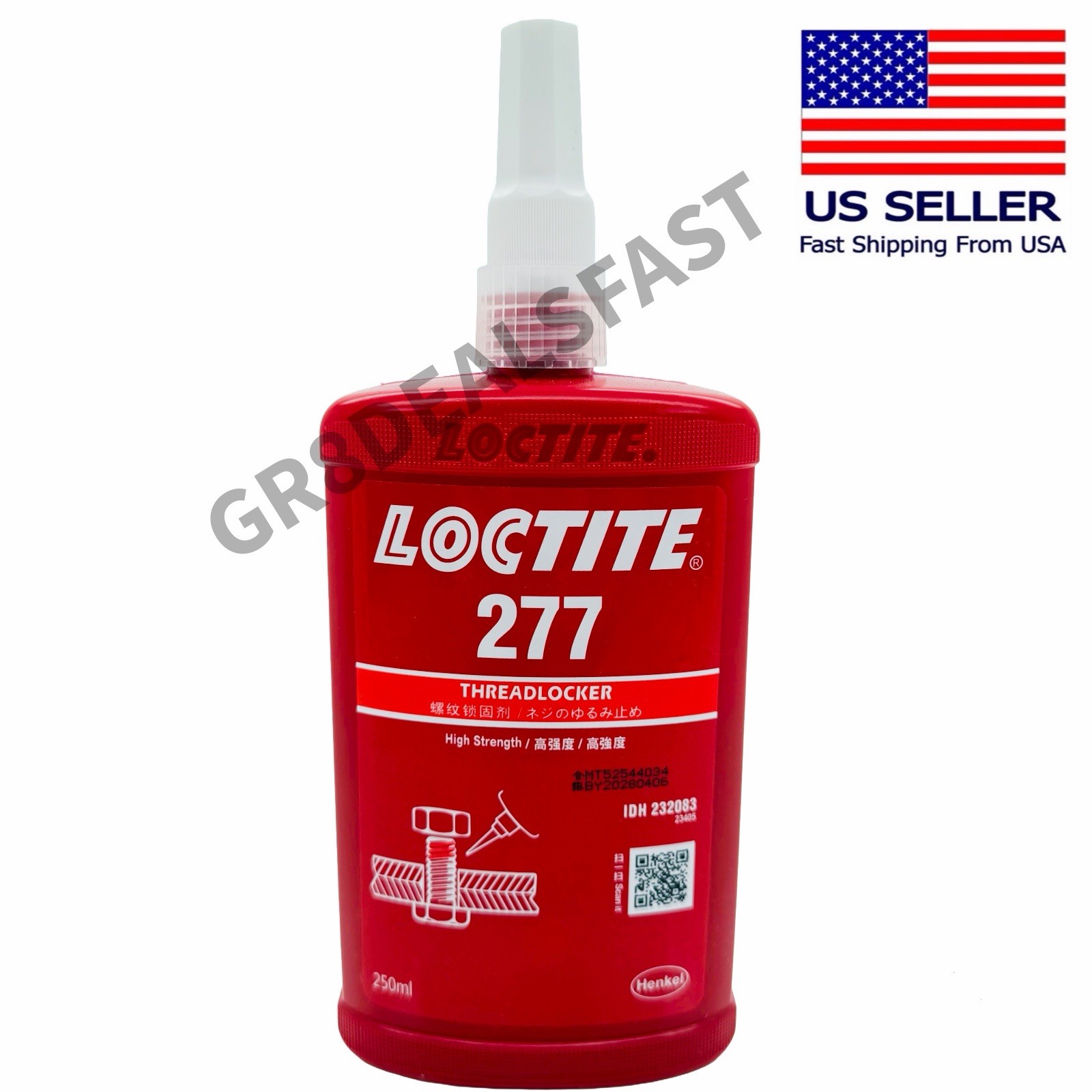Loctite 277 High Strength Bolt Threadlocker EXP:2028 232083 27741 88449 (250ml)