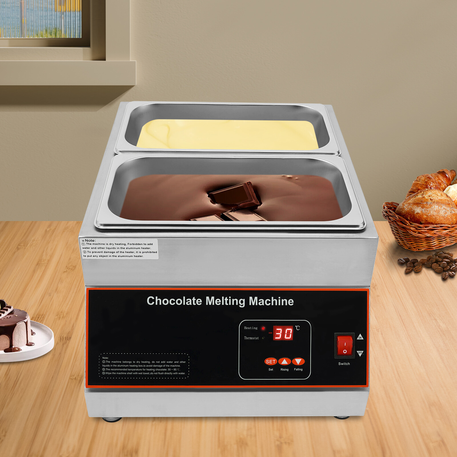 Professional Chocolate Melting Machine Electric Chocolate Melting Pot 26.46 LBS