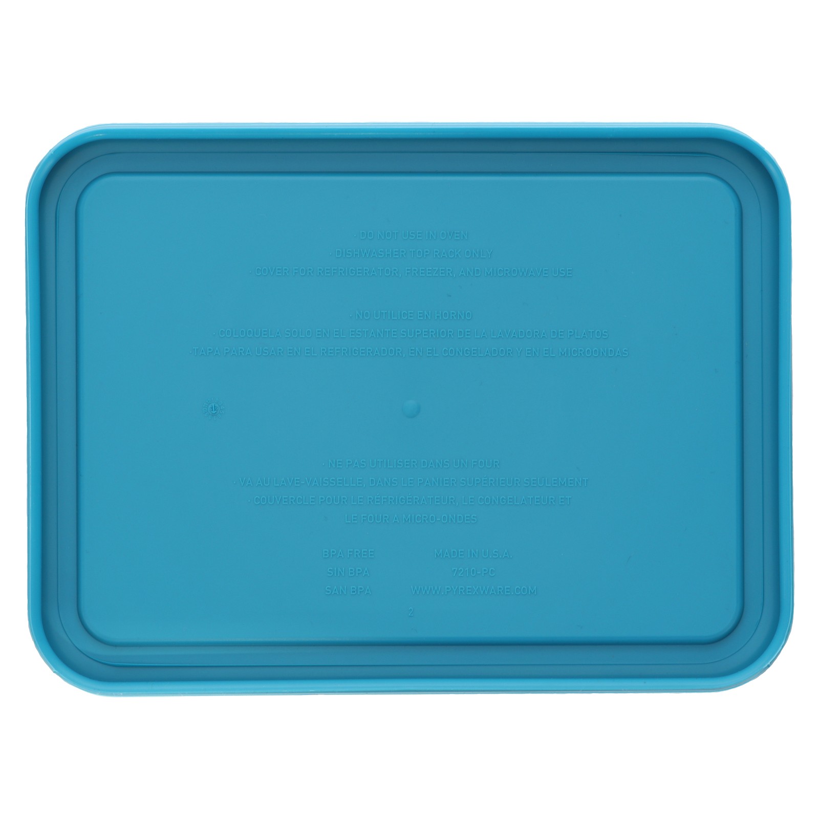 Pyrex 7210-PC 3 Cup Teal Blue Lid
