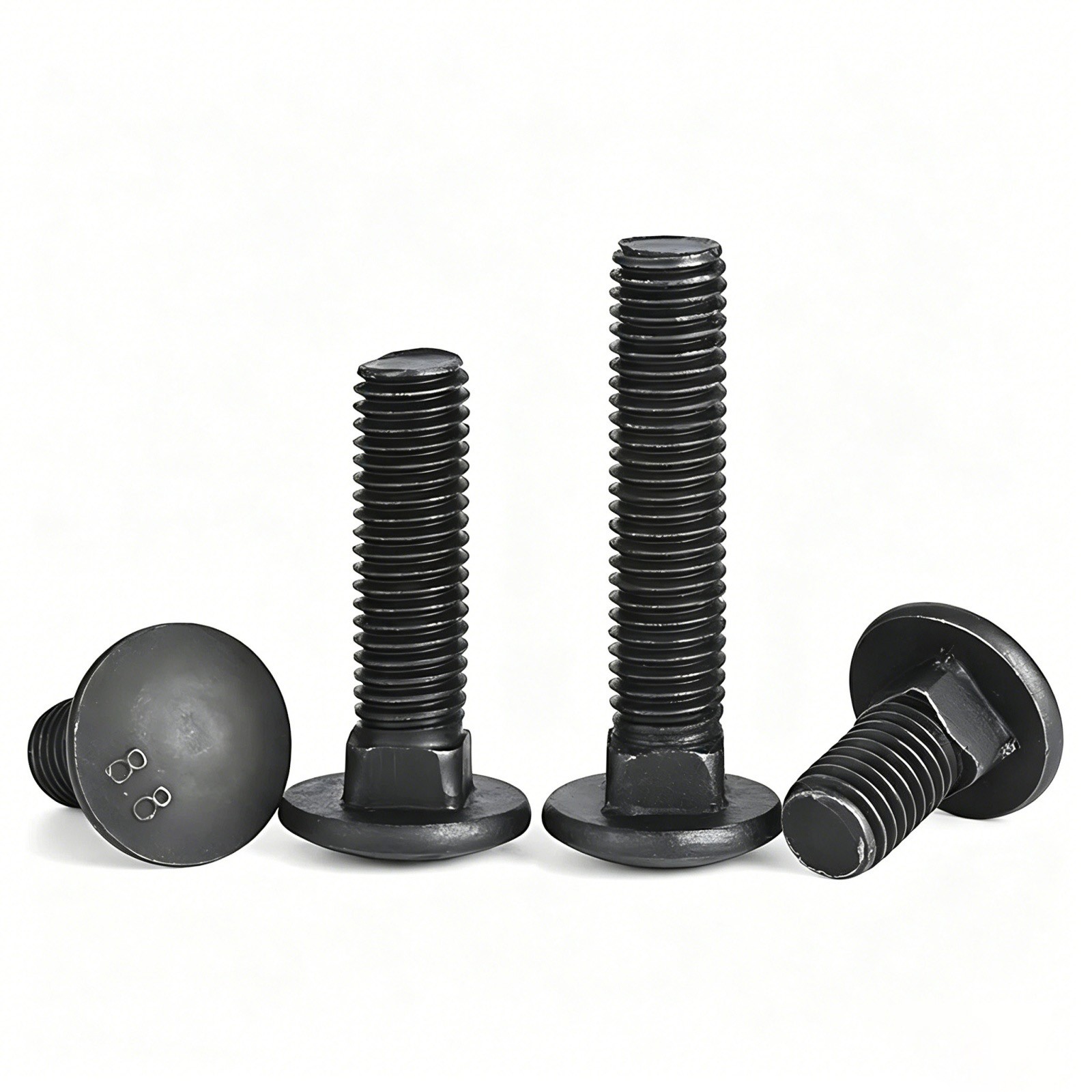M6 M8 M10 M12 – M24 8.8 Grade Steel Carriage Bolts Cup Square Dome Screws Black