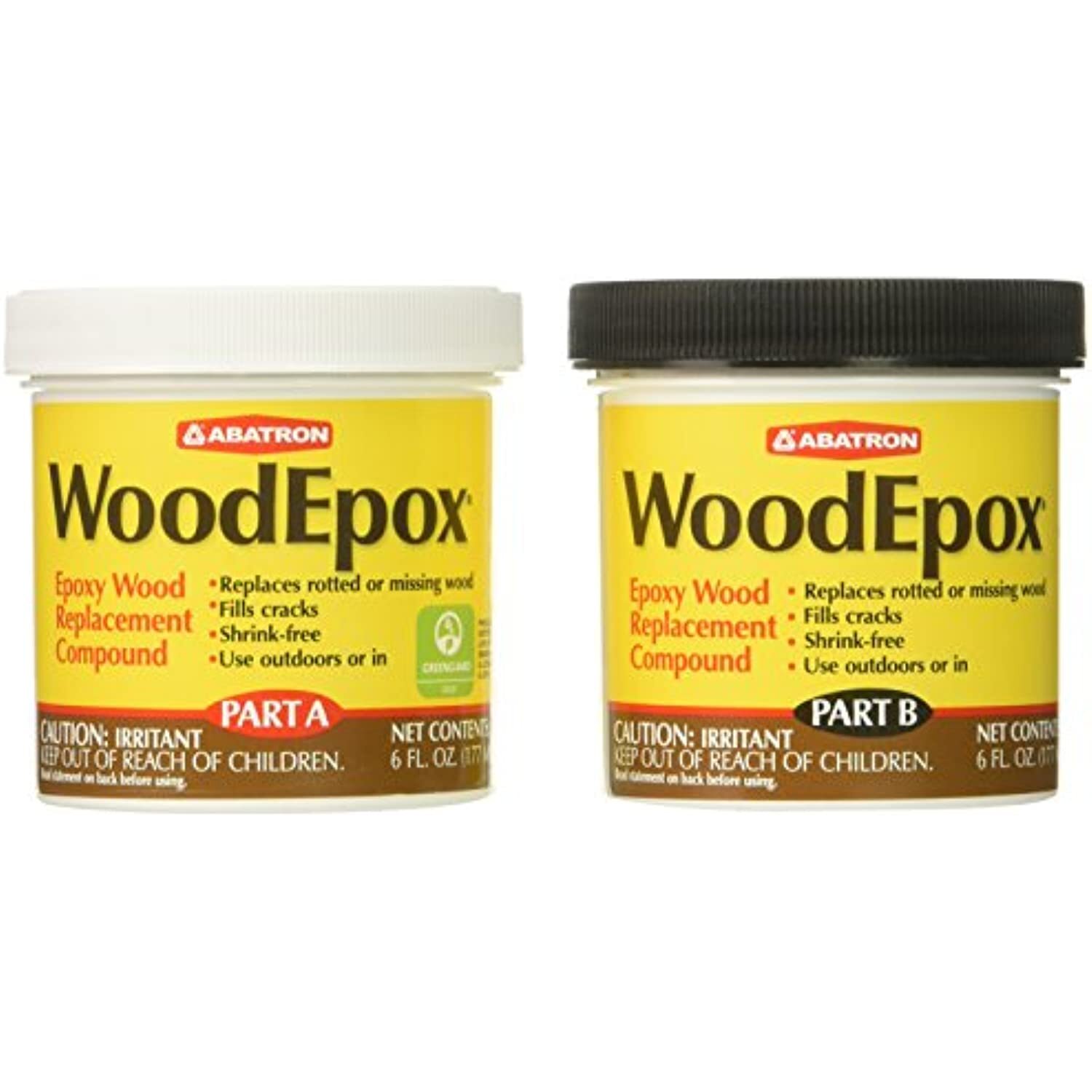 Abatron WoodEpox Epoxy Wood Replacement Compound, 12 oz Kit, Part A & B