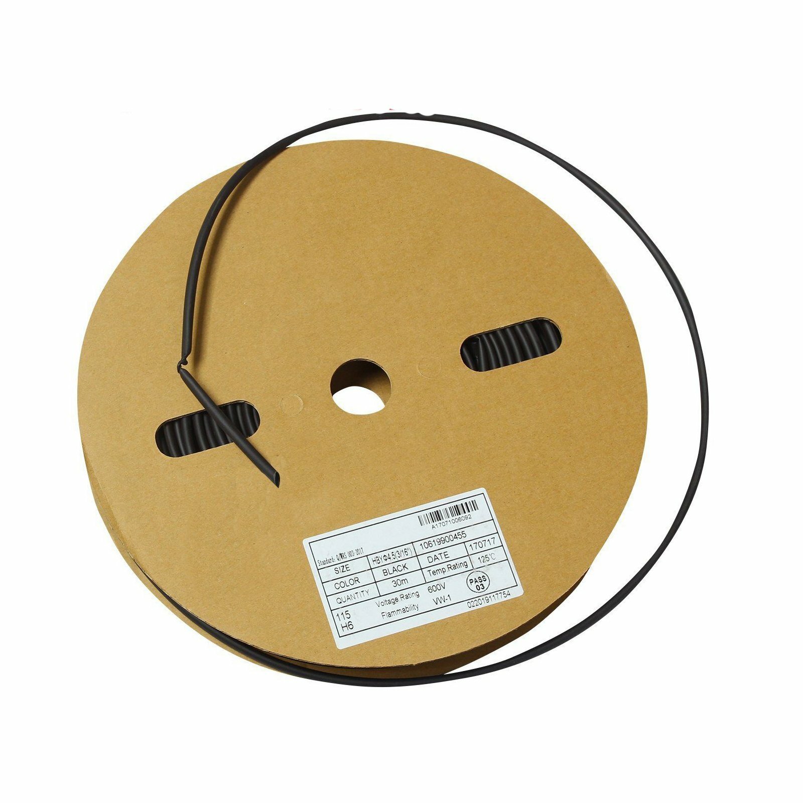 100 FT. 100 Feet BLACK 3/16″ 5mm Polyolefin 2:1 Heat Shrink Tubing Tube UL Cable