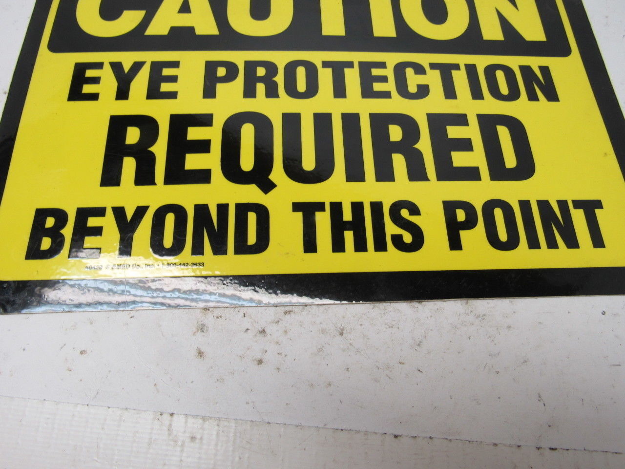 Emed Co. 40429 Caution Eye Protection Required Beyond Point 10″ x 14″ OSHA Sign