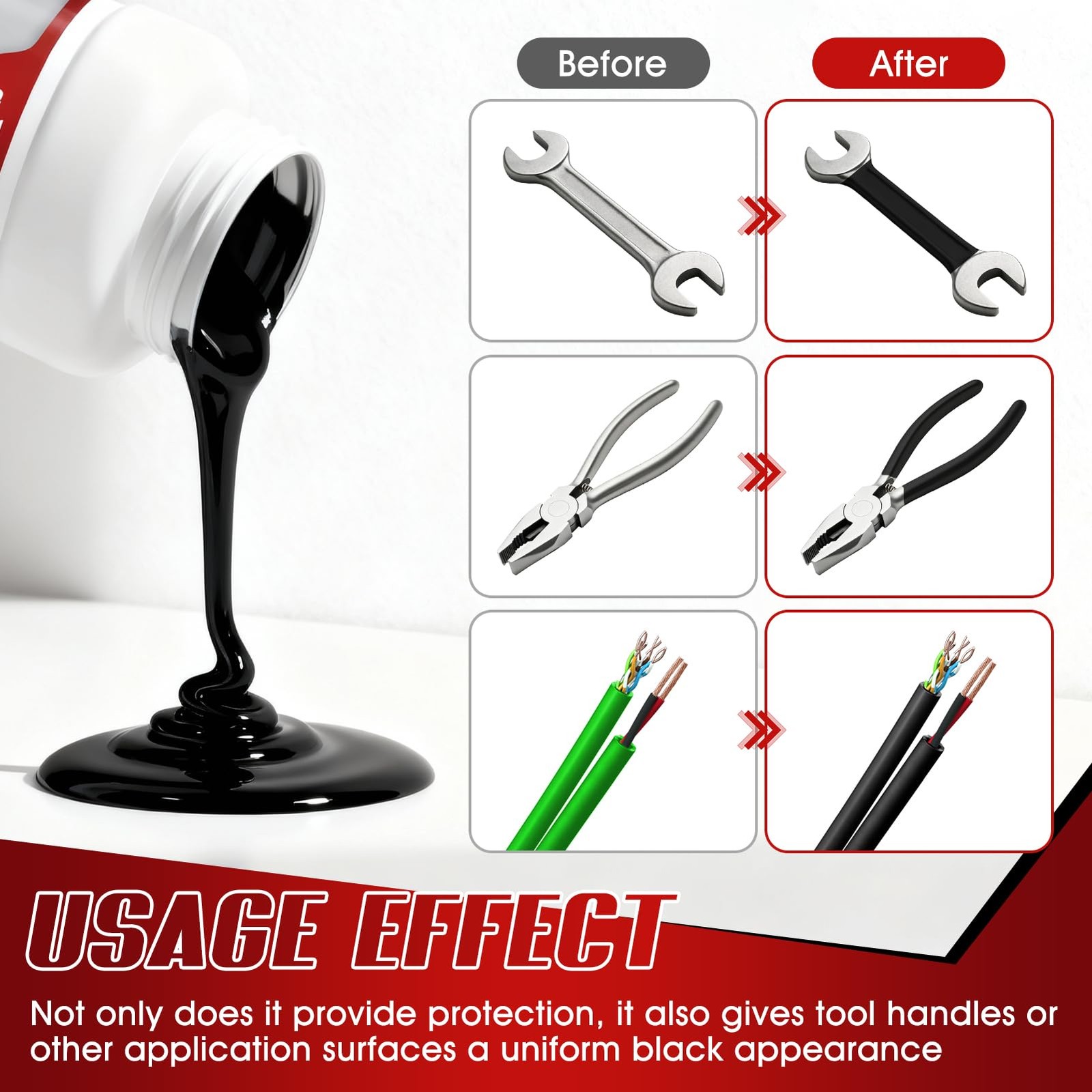 10.5oz Rubber Dip for Tools, Tool Dip Rubber Coating, Tool Handle Dip Coating…