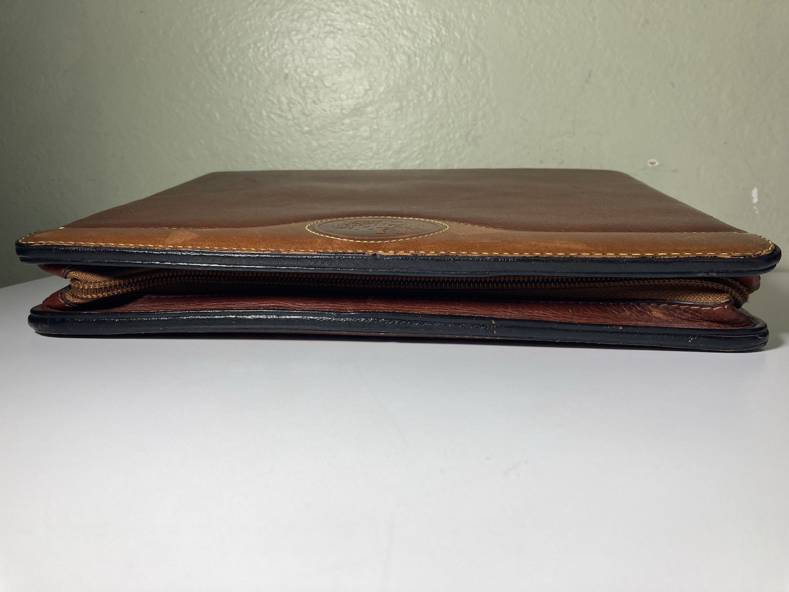 Vtg Franklin Quest Classic Zip Planner 7 R Binder Genuine 1/2 Deer Skin Leather