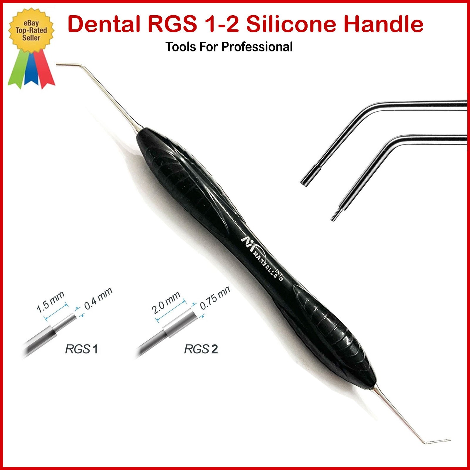 Dental Instrument RGS 1-2 Silicone Handle Depth Dimensions for Restorations