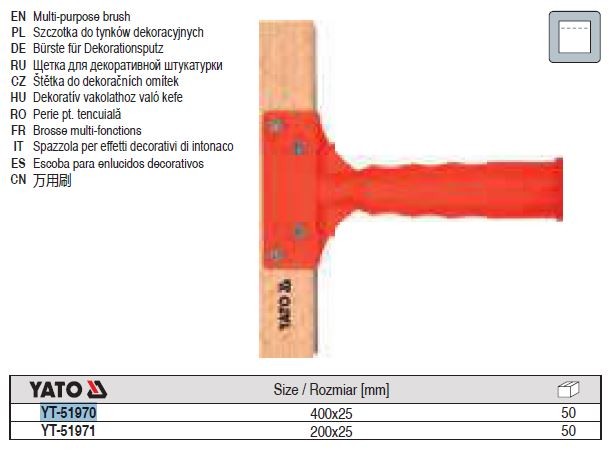 Yato Broom for Broomstroke Plaster Facades 400X25mm YT-51970