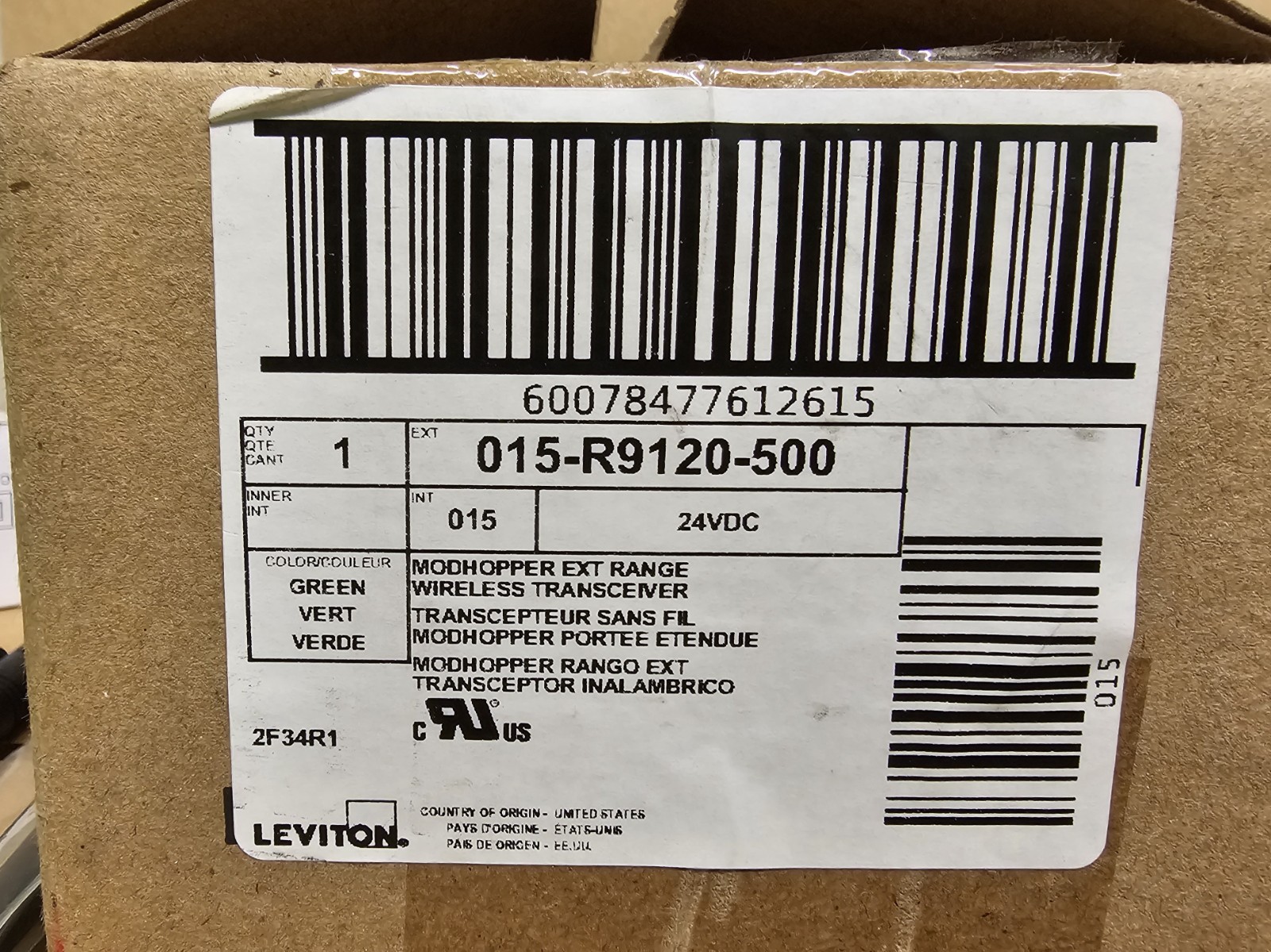 Leviton 015-R9120-500 ModHopper Extended Range Wireless Transceiver