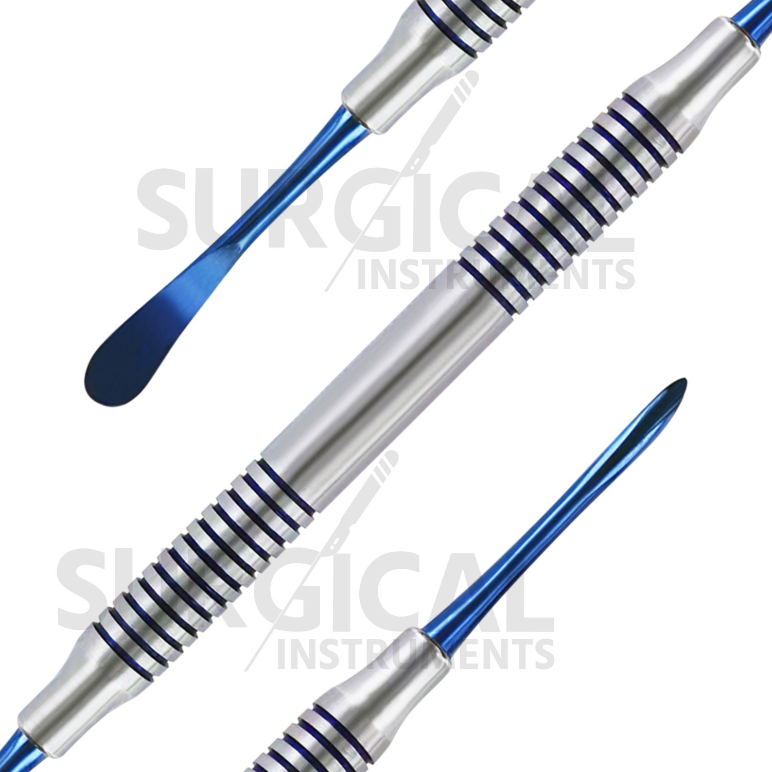 5 Pcs Molt Periosteal Elevator # 9 W/Blue Tips Dental Hollow Handle German Grade