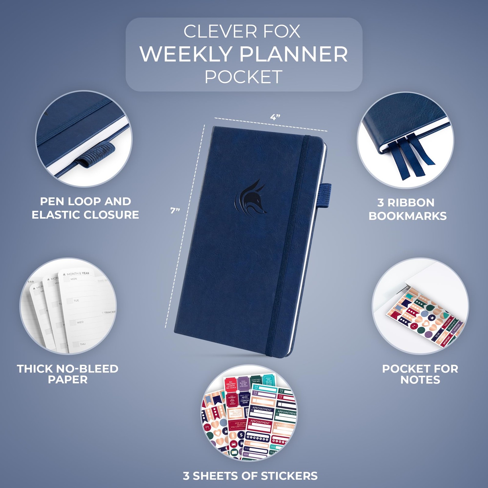 Clever Fox Pocket Planner Weekly – Undated Monthly Goal Planner and Calendar,…