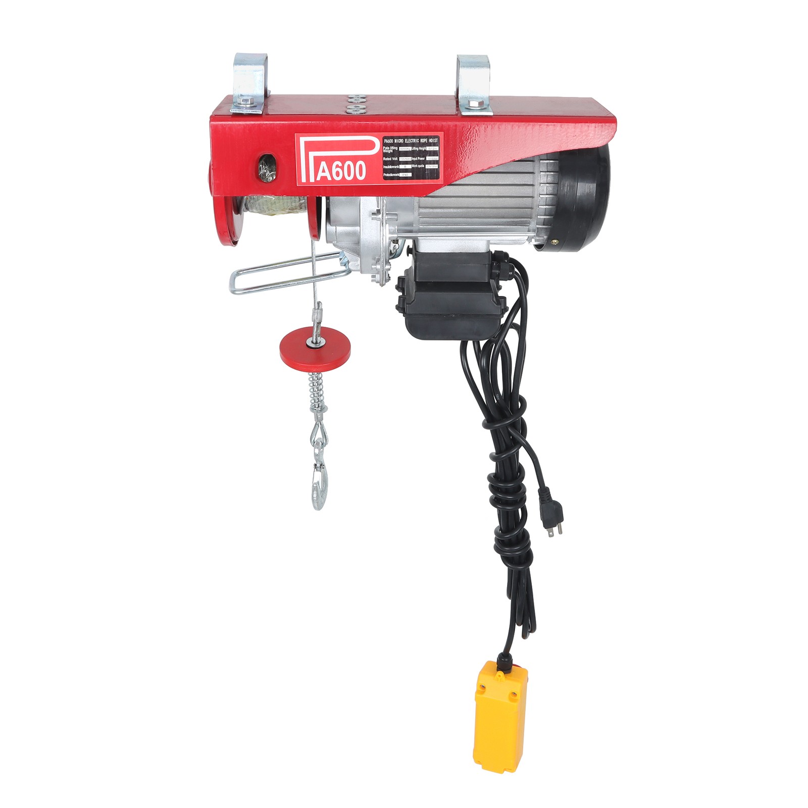 1320lbs Electric Lifting Winch 110V w/14ft Wired Remote Garage Crane Hoist