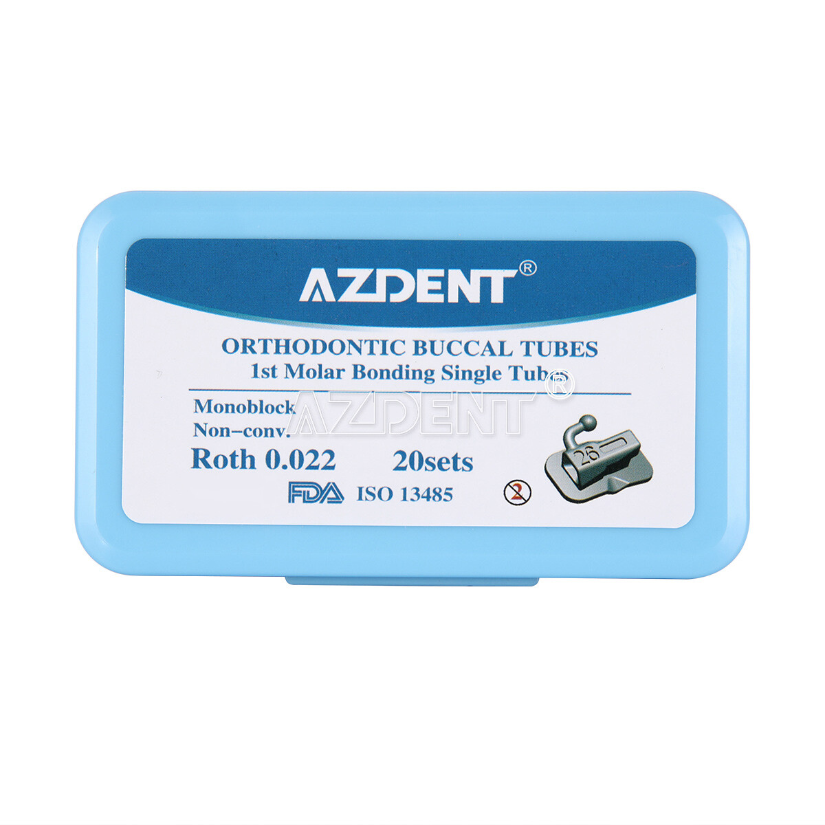 AZDENT Dental Ortho MIM Brackets Braces Mini Roth.022 Hook 345 /Buccal Tube