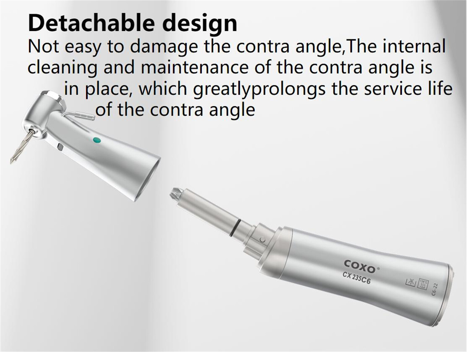 COXO Low Speed Handpiece Surgical Operation Dental 20°Straight Head 1:1 External