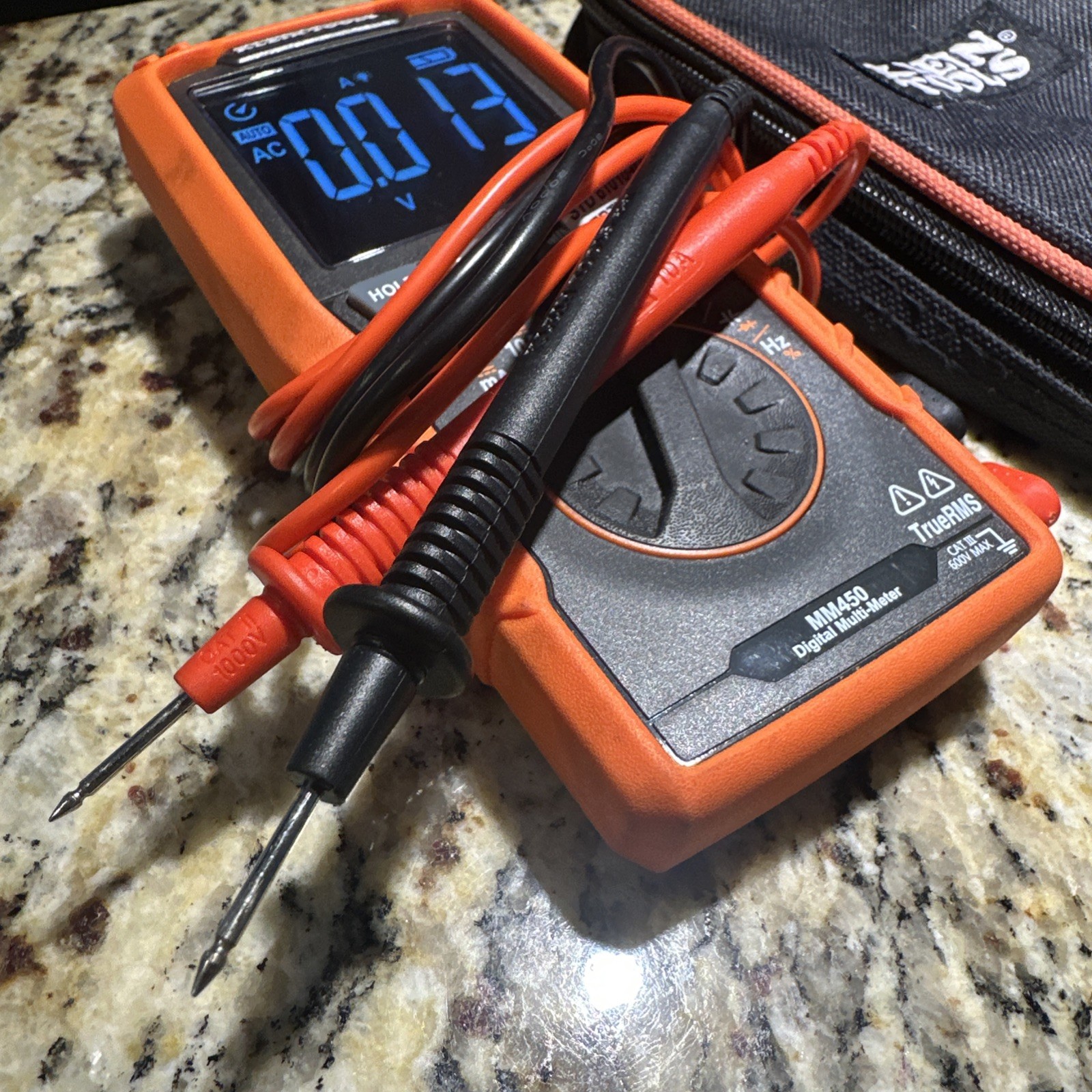 Klein Tools MM450 Multimeter Slim Digital Meter, Auto-Ranging Orange/Black